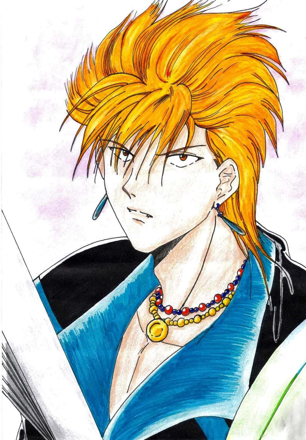 Fushigi Yuugi, Tasuki, spiky orange hair, HD Phone Wallpaper