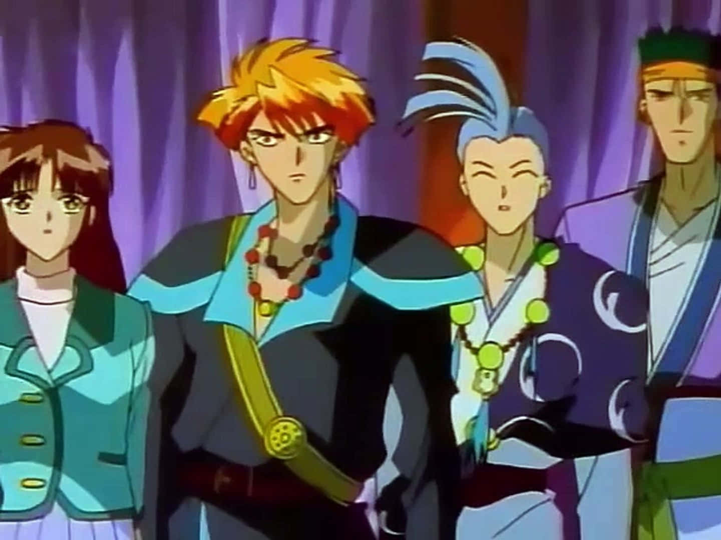 Fushigi Yuugi, Tasuki, purple curtain backdrop, HD Desktop Wallpaper