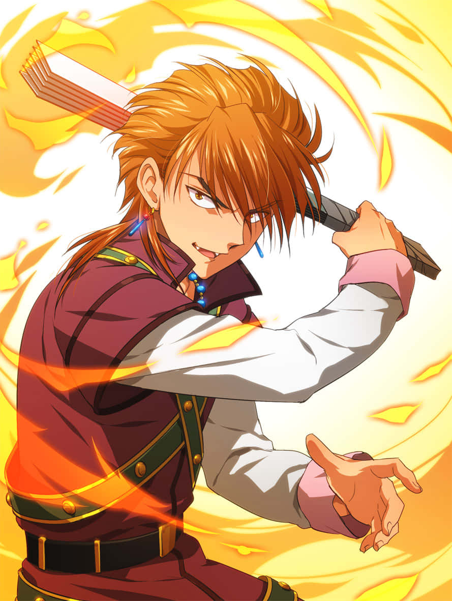 Fushigi Yuugi, Tasuki, fiery orange hair, SD Phone Wallpaper