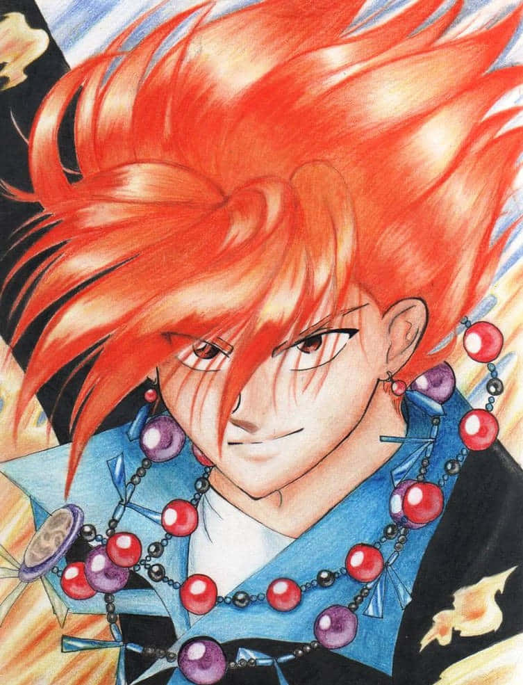 Fushigi Yuugi, Tasuki, fiery red hair, SD Phone Wallpaper