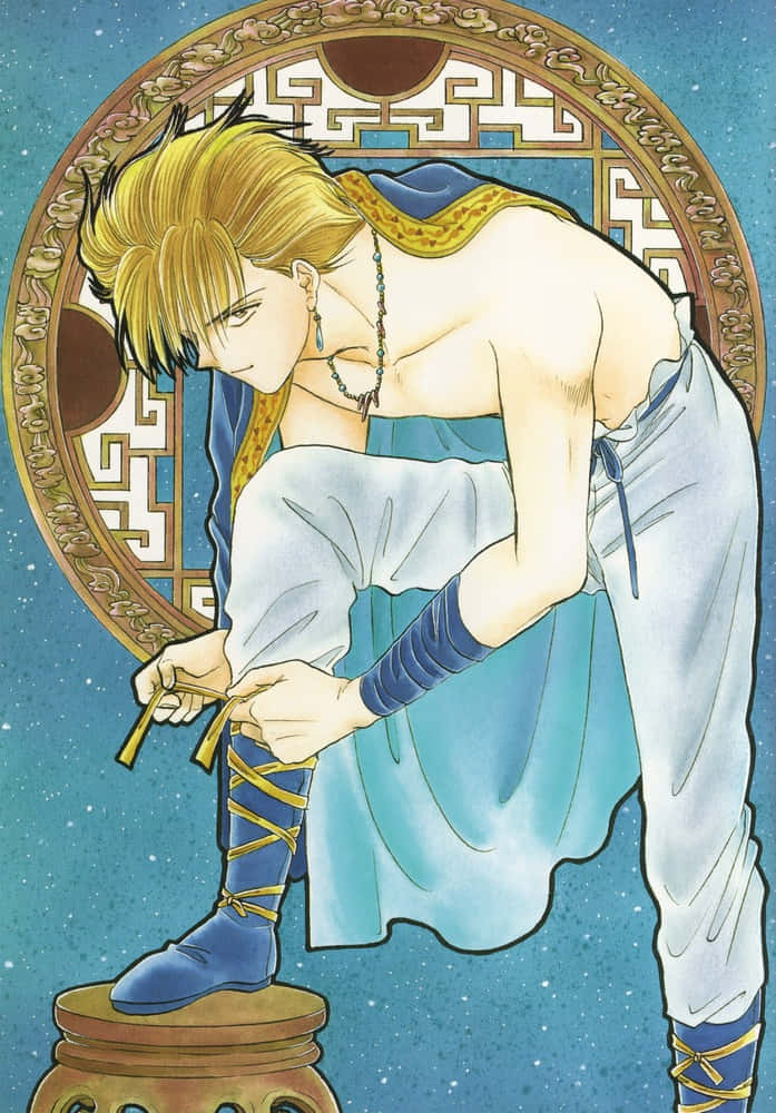 Fushigi Yuugi, Tasuki, blue robes, SD Phone Wallpaper