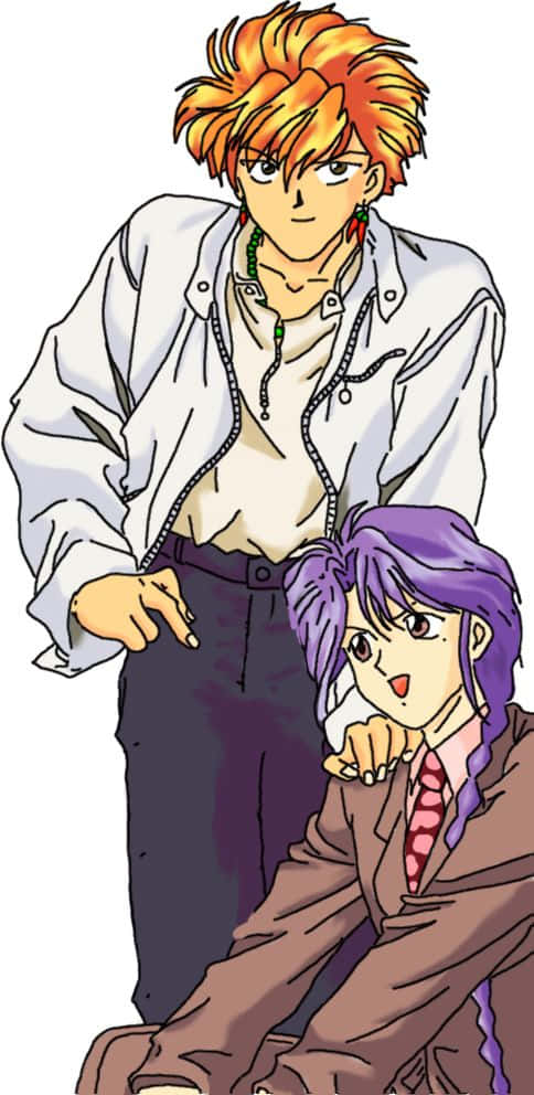 Fushigi Yuugi, Tasuki, spiky orange hair, SD Phone Wallpaper