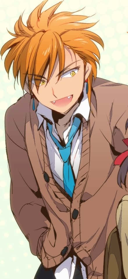 Fushigi Yuugi Tasuki, spiky-haired anime boy, fangs, SD Phone Wallpaper