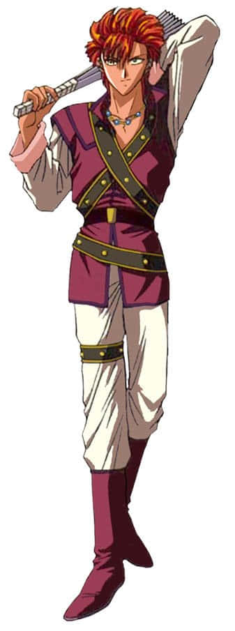 Fushigi Yuugi, Tasuki, red-haired, SD Phone Wallpaper