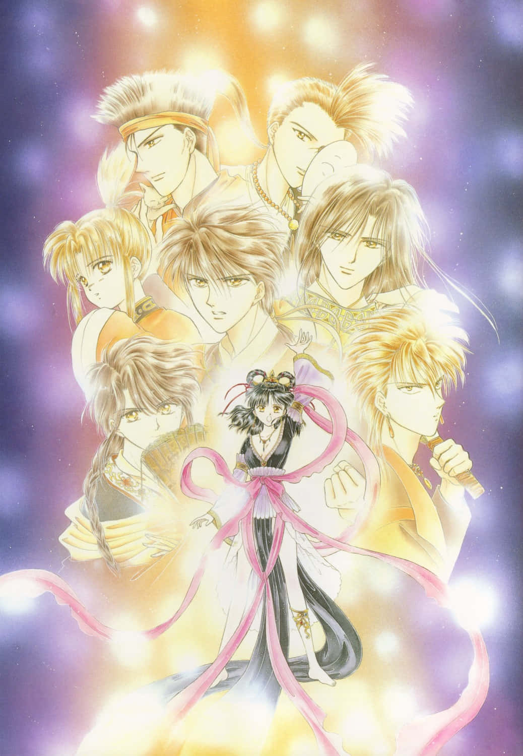 Fushigi Yuugi, group illustration, black and white dress, HD Phone Wallpaper