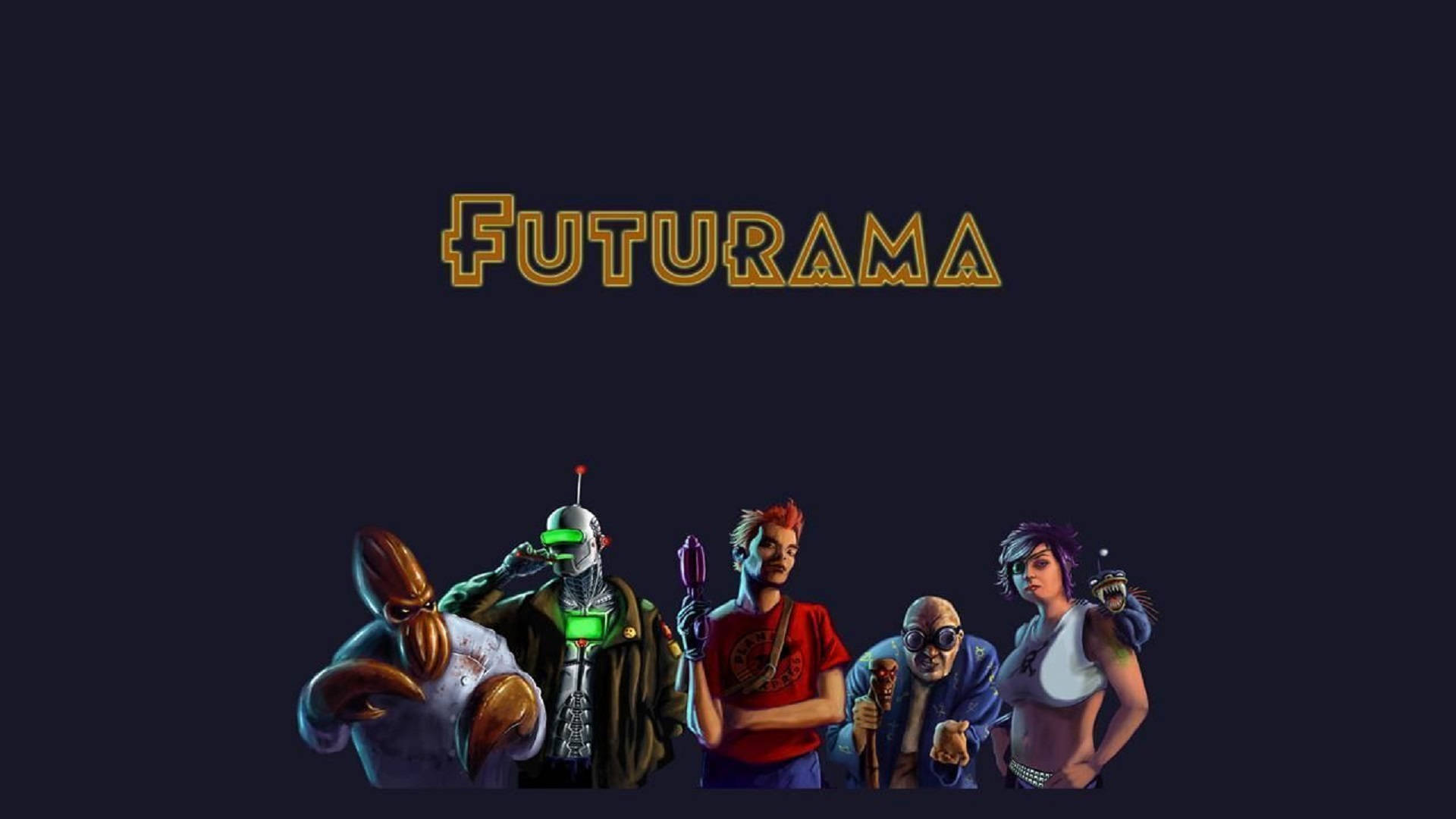 Futurama, Futurama characters, dark background, Full HD Desktop Wallpaper