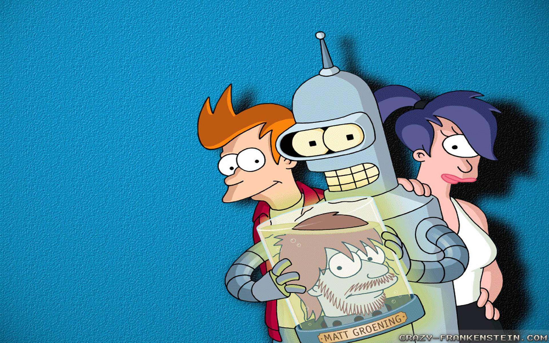 Futurama, bearded man's head, glass case, Full HD Desktop Wallpaper