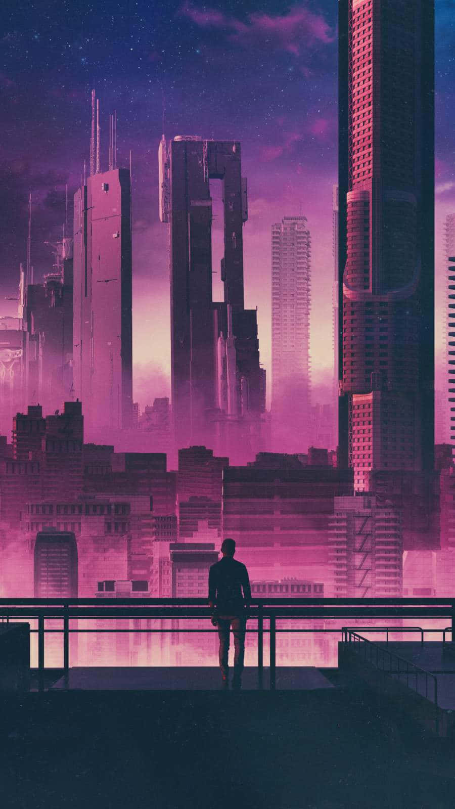 Future City, rooftop, futuristic cityscape, HD Phone Wallpaper