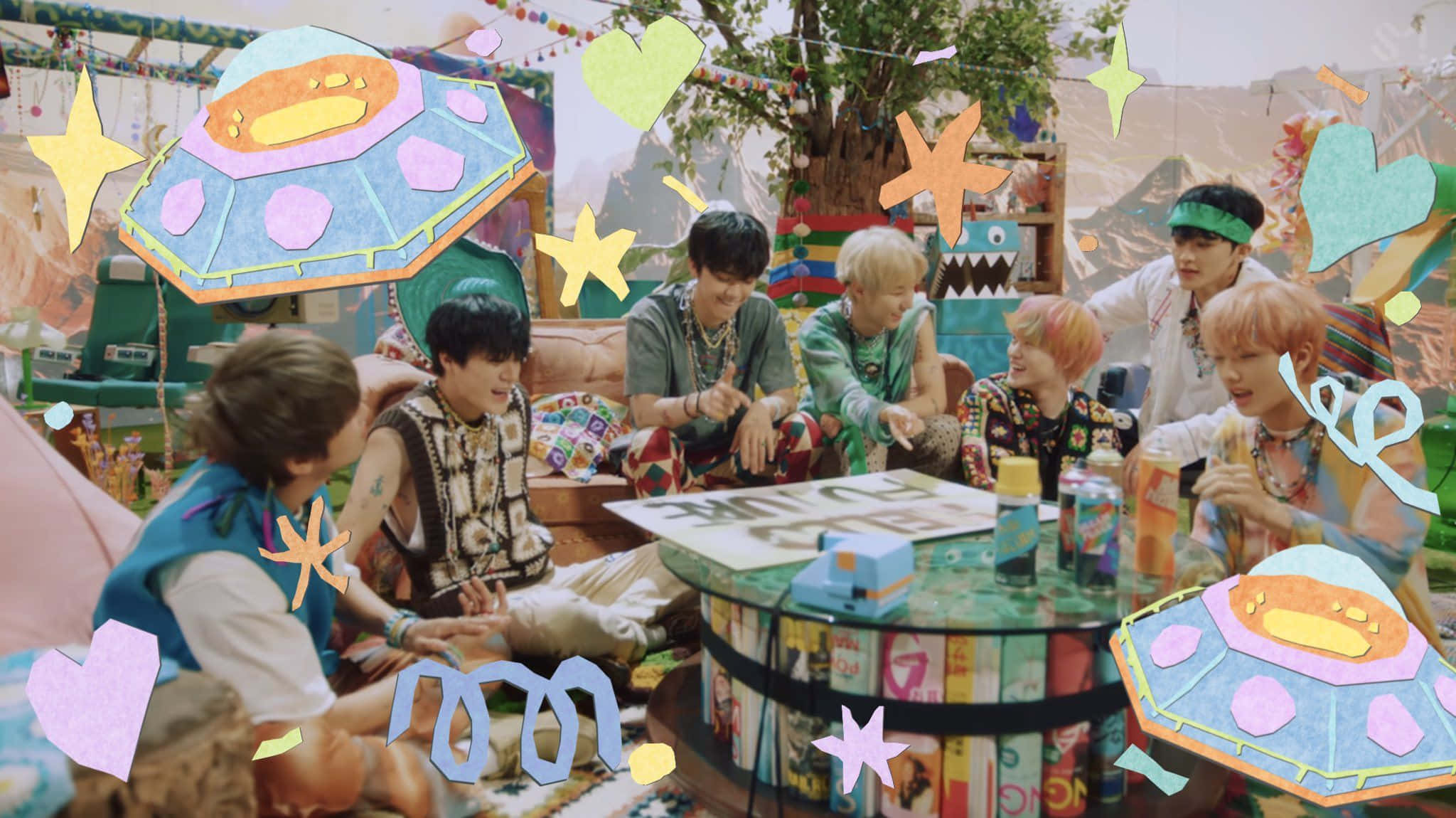 Future Desktop, 2048 x 1150, book-filled table, Full HD Desktop Wallpaper