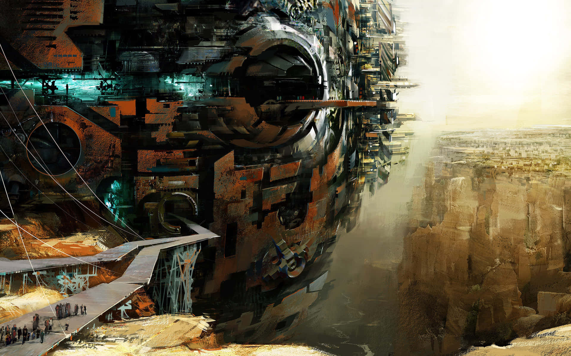 Future City, Large Structure, canyon, Full HD Desktop Wallpaper