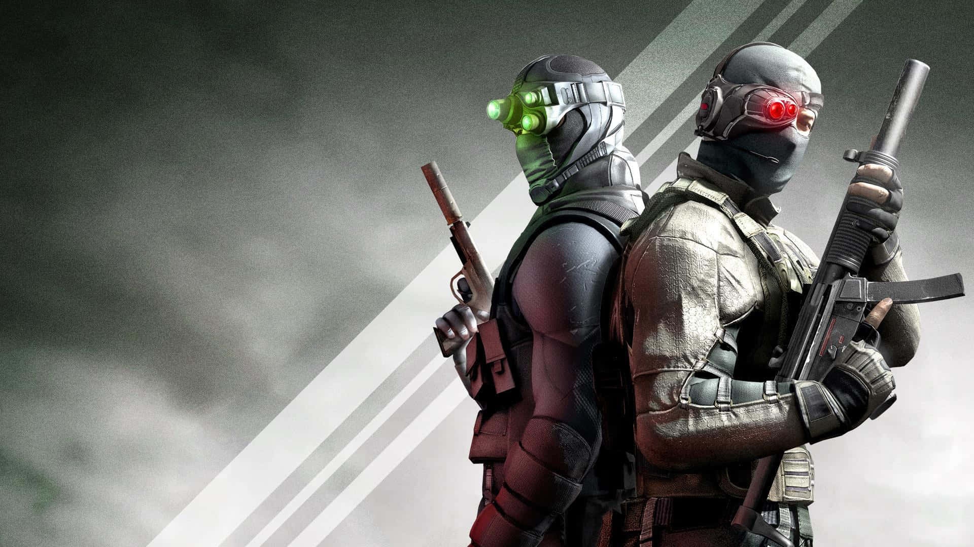 Future Desktop, glowing green eye pieces, glowing red eye pieces, Full HD Desktop Wallpaper