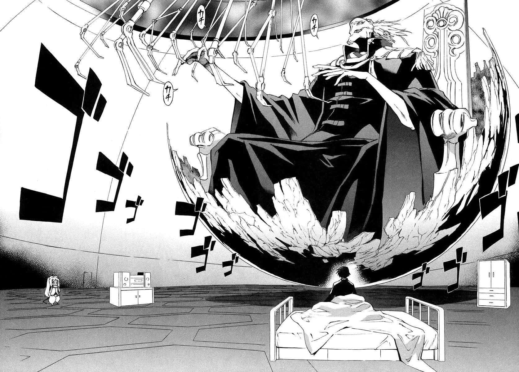 Deus Ex Machina Future Diary, manga villain, black and white, HD Desktop Wallpaper