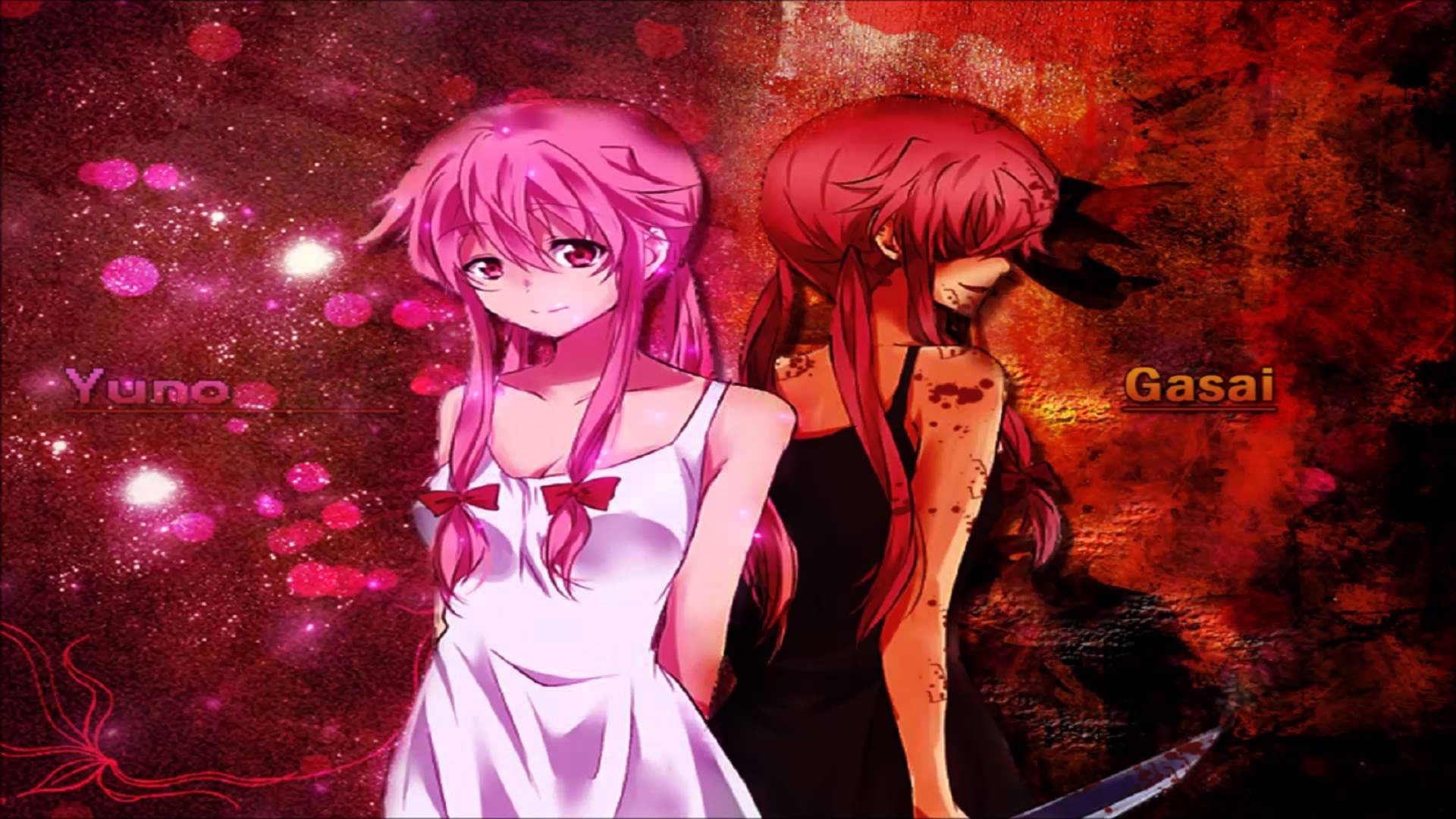 Future Diary, demonic angel, pink hair, Full HD Desktop Wallpaper