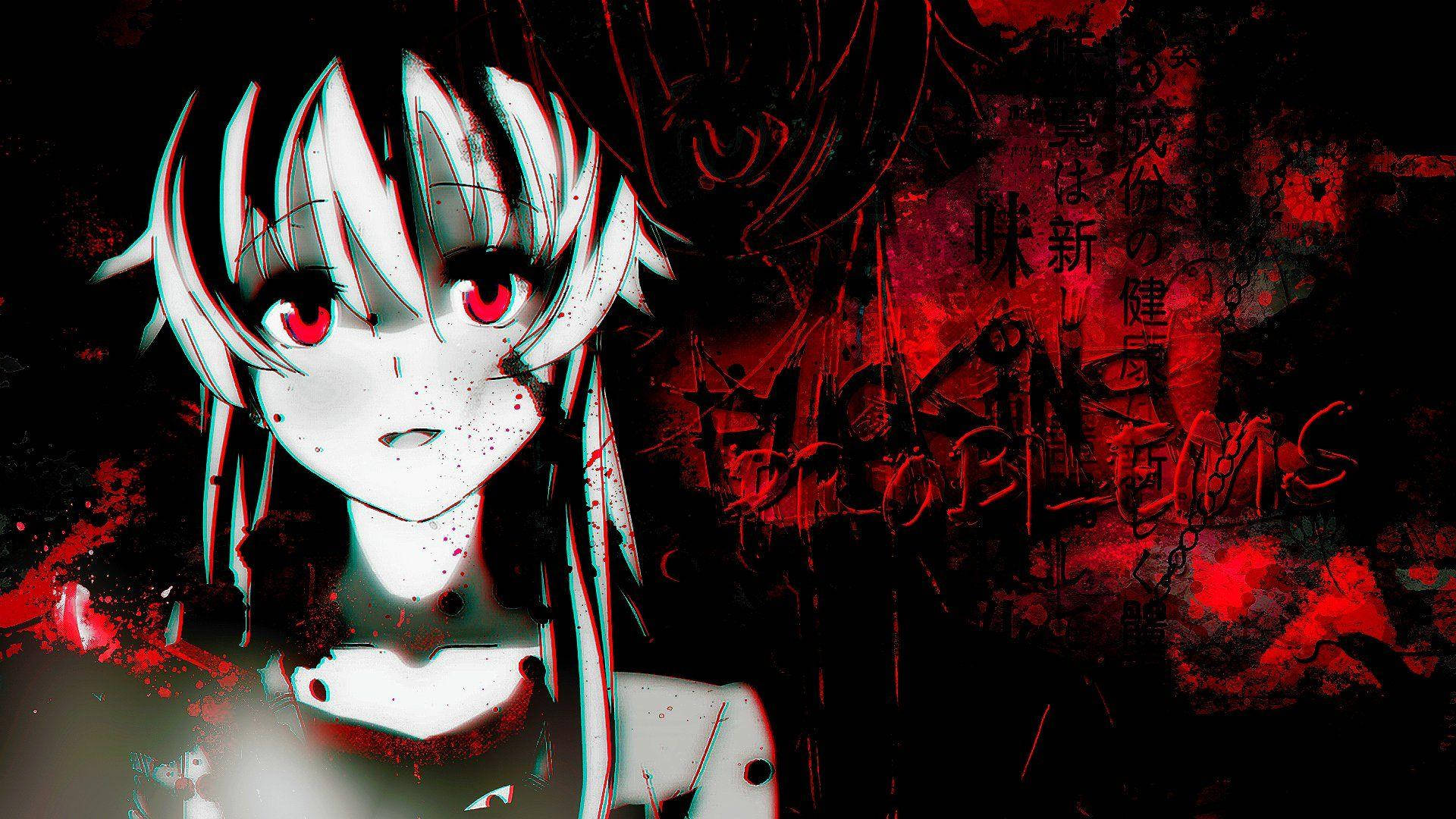 Future Diary, anime girl, white hair, Full HD Desktop Wallpaper