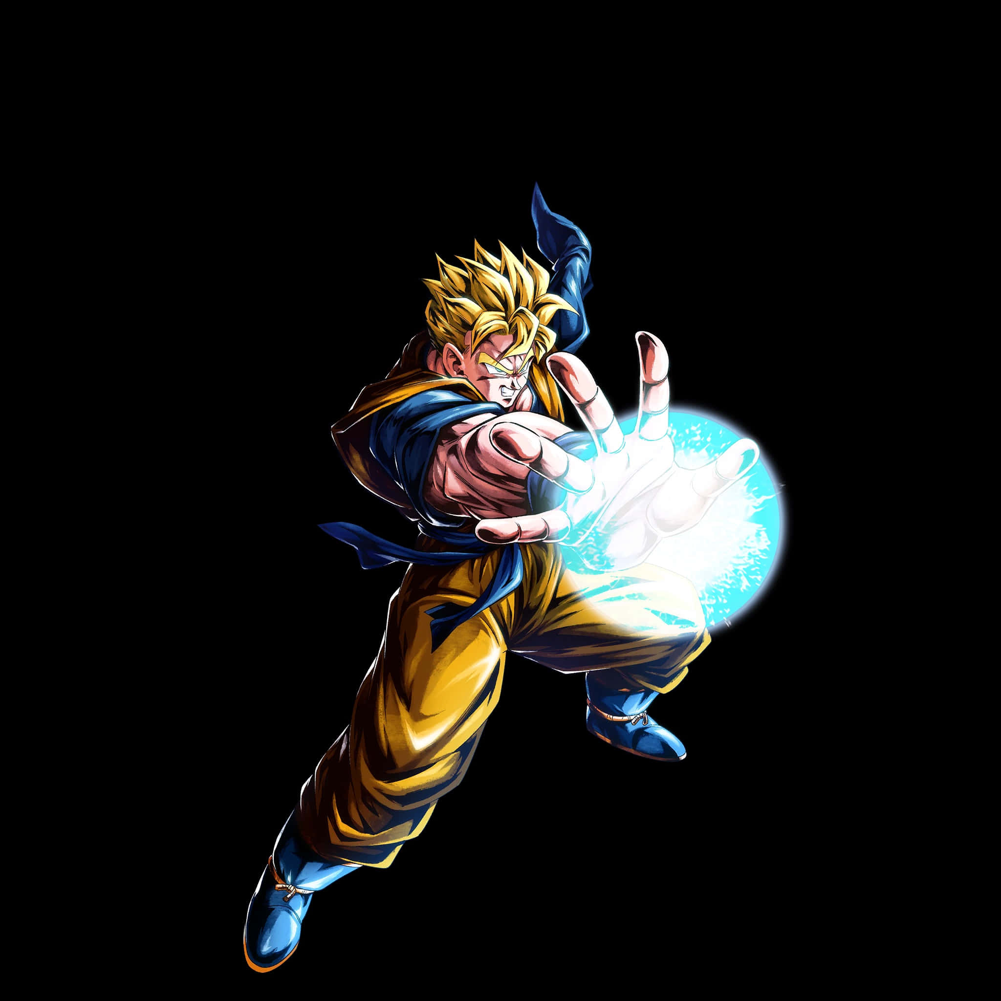 Future Gohan, yellow and blue armor, glowing blue energy sphere, Full HD Desktop Wallpaper