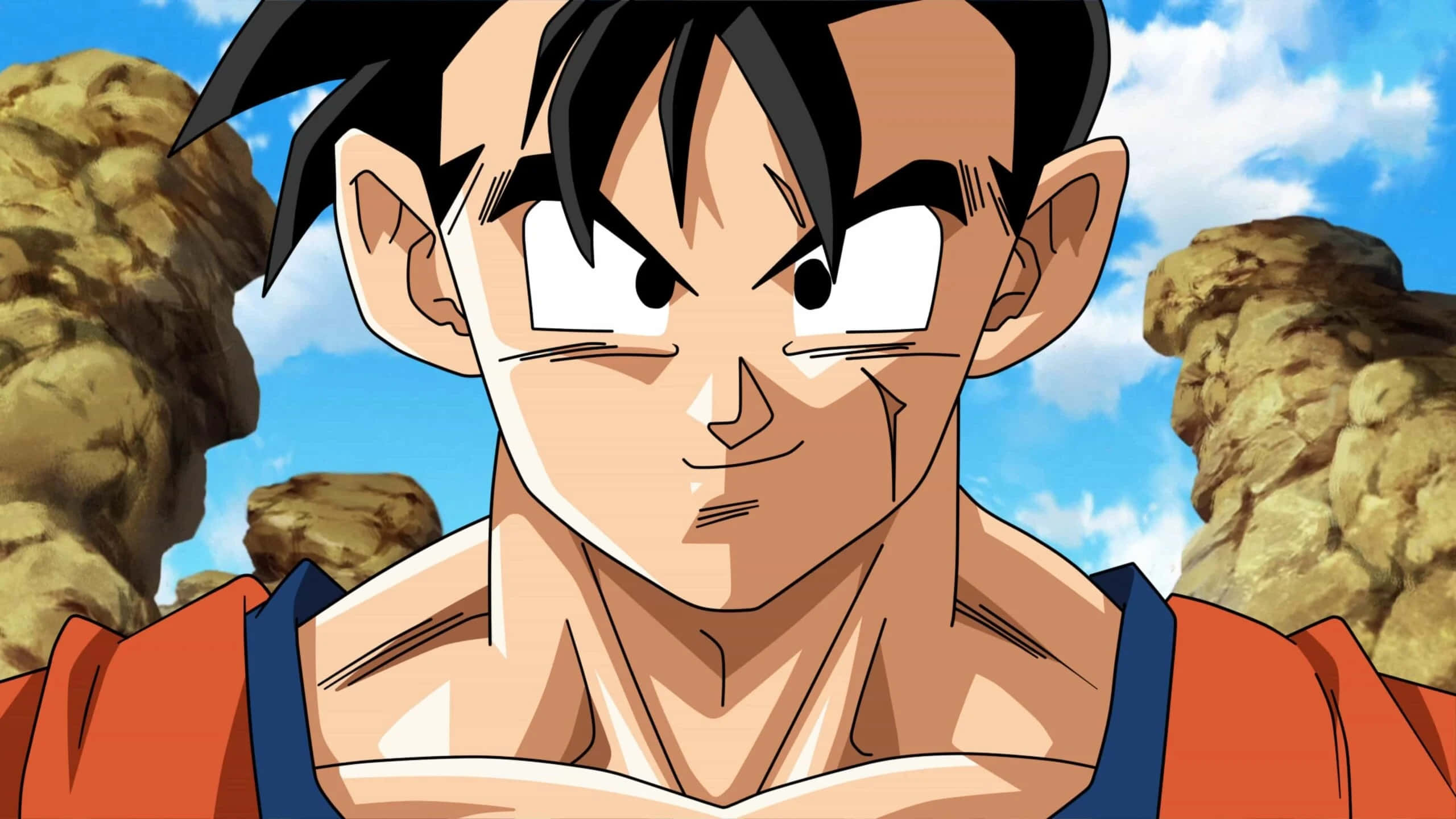 Future Gohan, spiky black hair, intense eyes, 2K Desktop Wallpaper