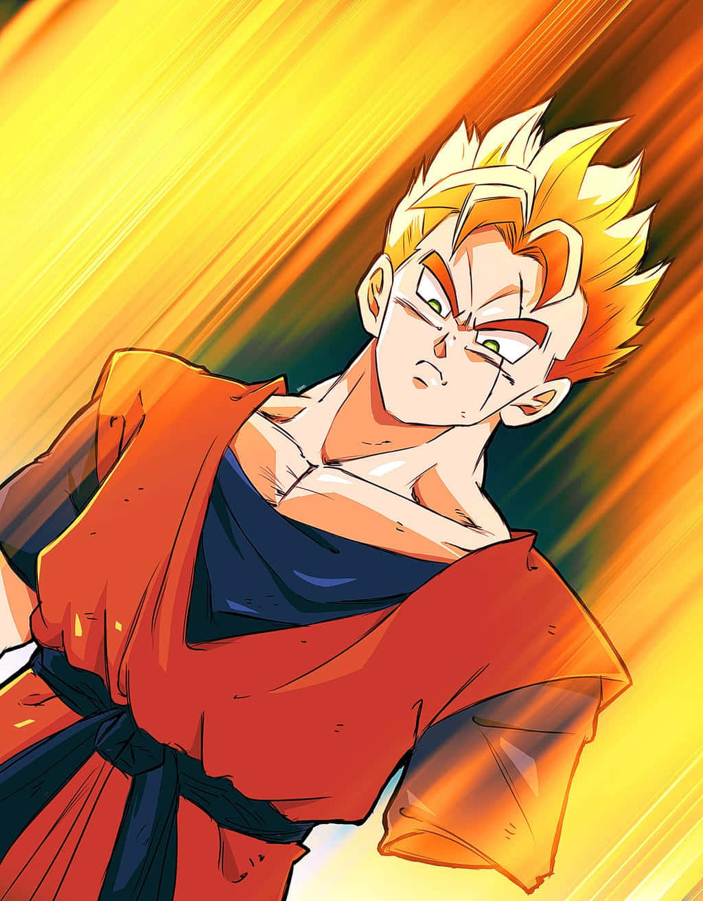 Future Gohan, spiky golden hair, orange gi, HD Phone Wallpaper