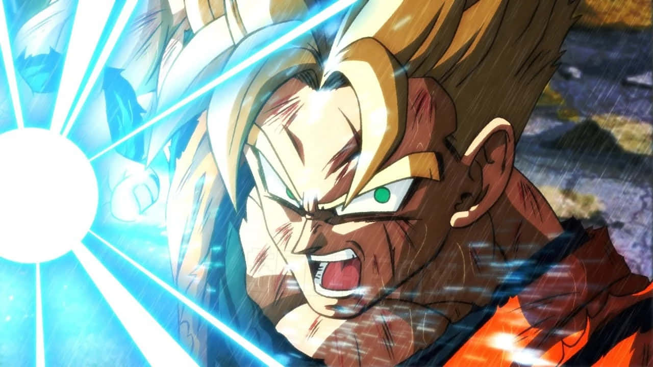 Future Gohan, blue energy beams, spiky blonde hair, HD Desktop Wallpaper