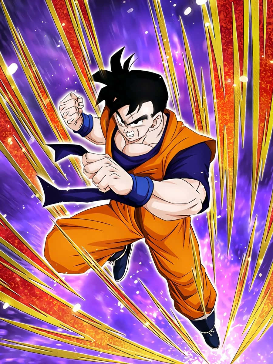 Future Gohan, orange gi, golden energy beams, SD Phone Wallpaper