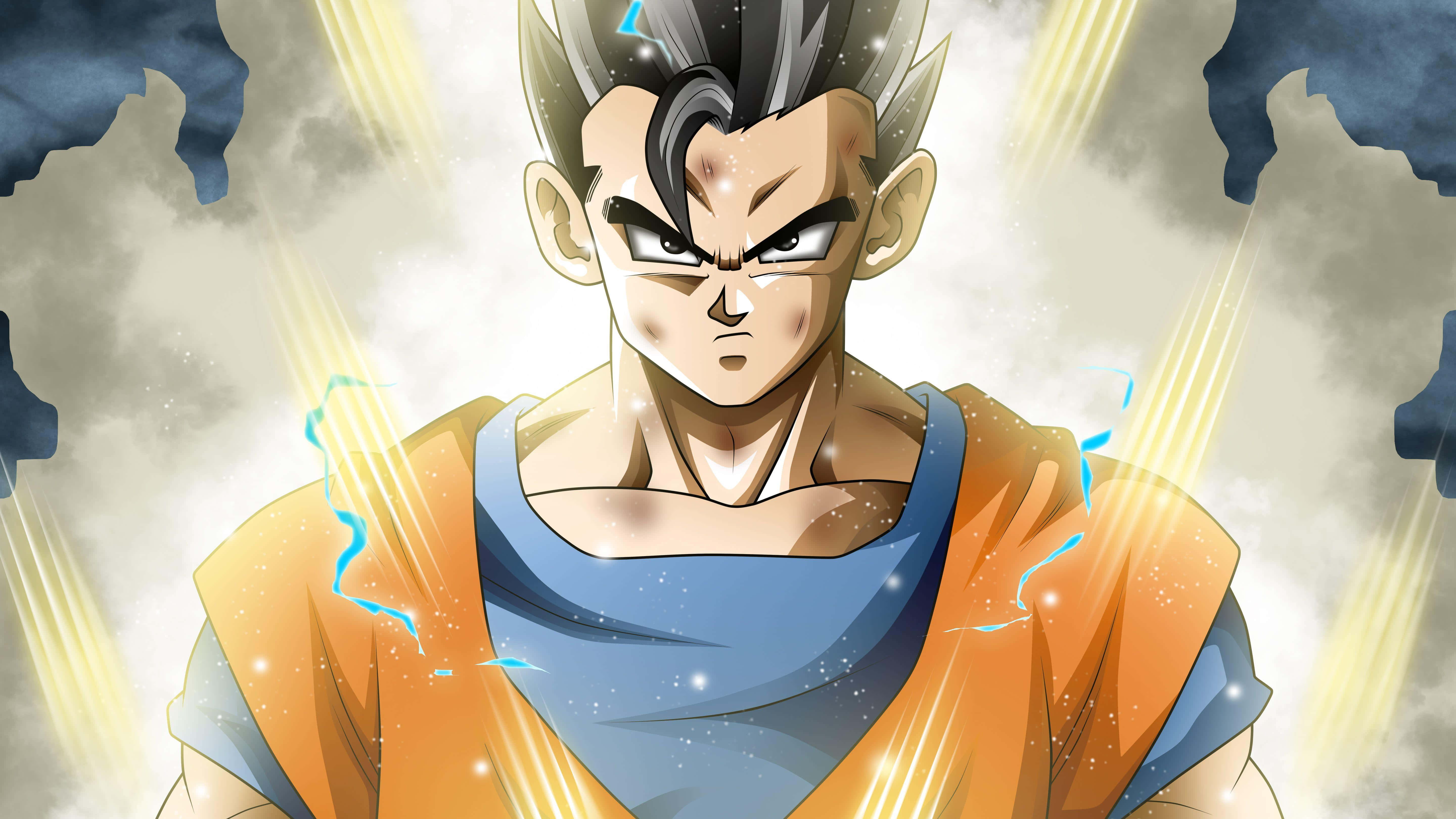 Future Gohan, spiky hair, intense gaze, 5K Desktop Wallpaper