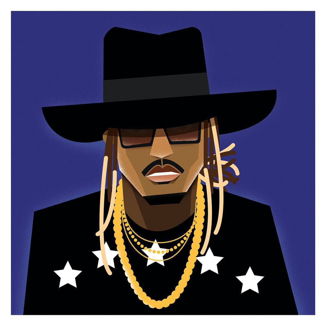 Future Rapper, black fedora, sunglasses, SD Desktop Wallpaper
