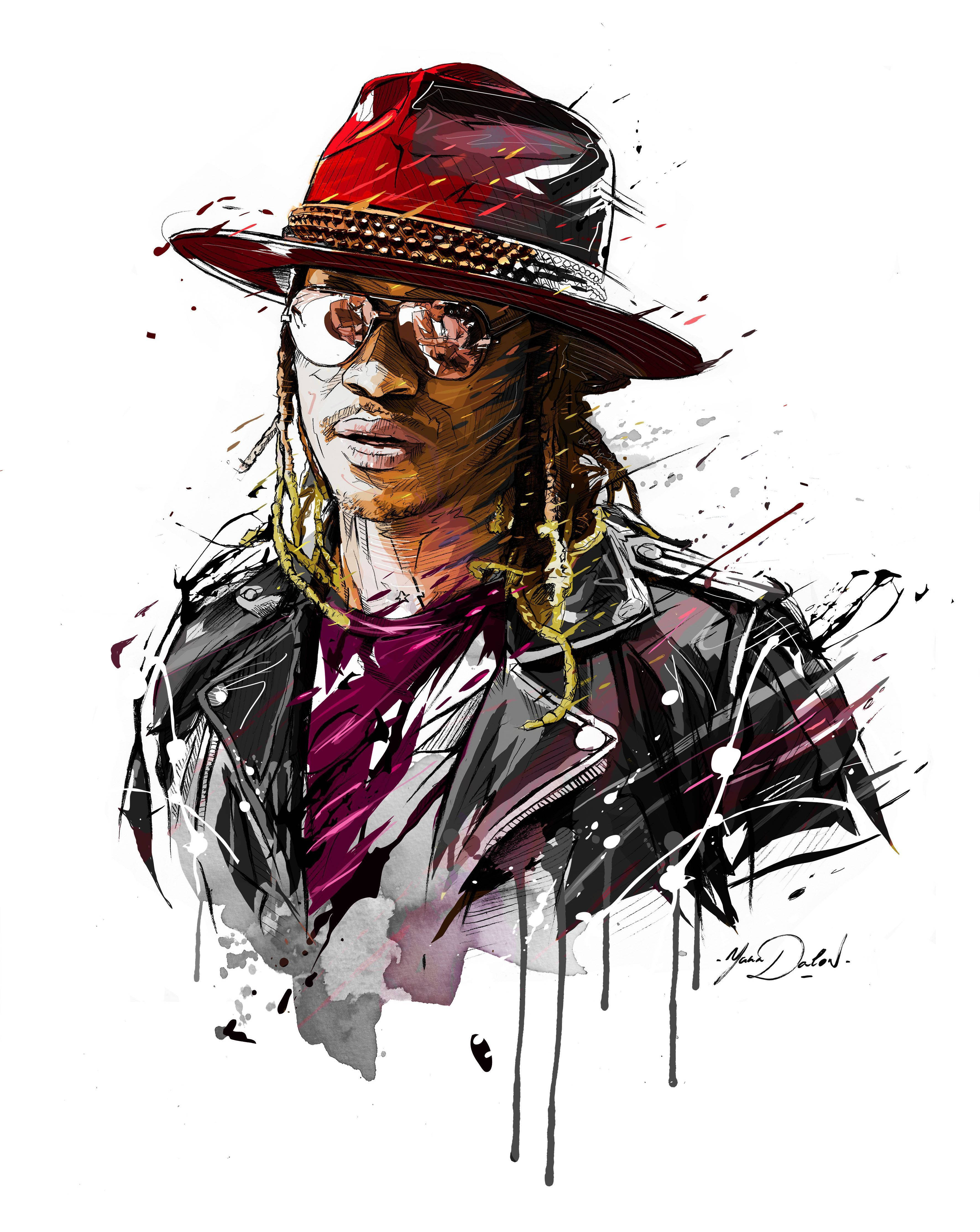 Future Rapper, dreadlocks, red hat, 4K Phone Wallpaper