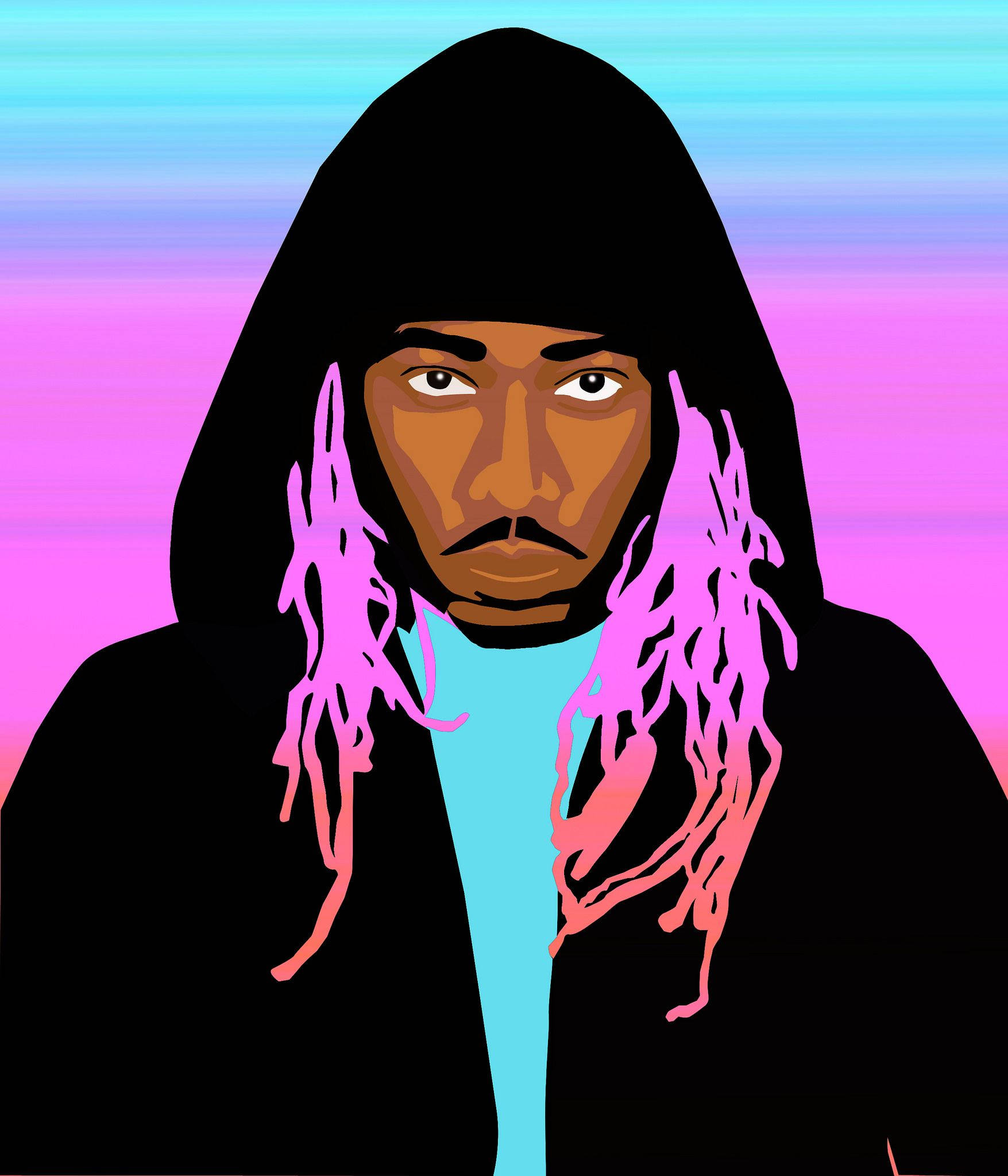 Future Rapper, pink and blue art, vibrant pink and orange hair, Full HD Phone Wallpaper