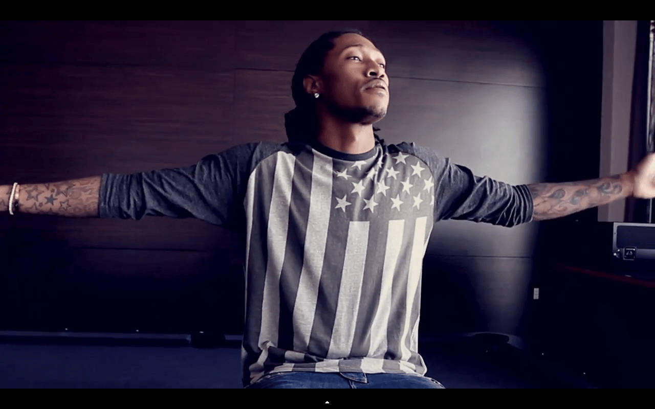Future Rapper, American flag shirt, tattoos, HD Desktop Wallpaper