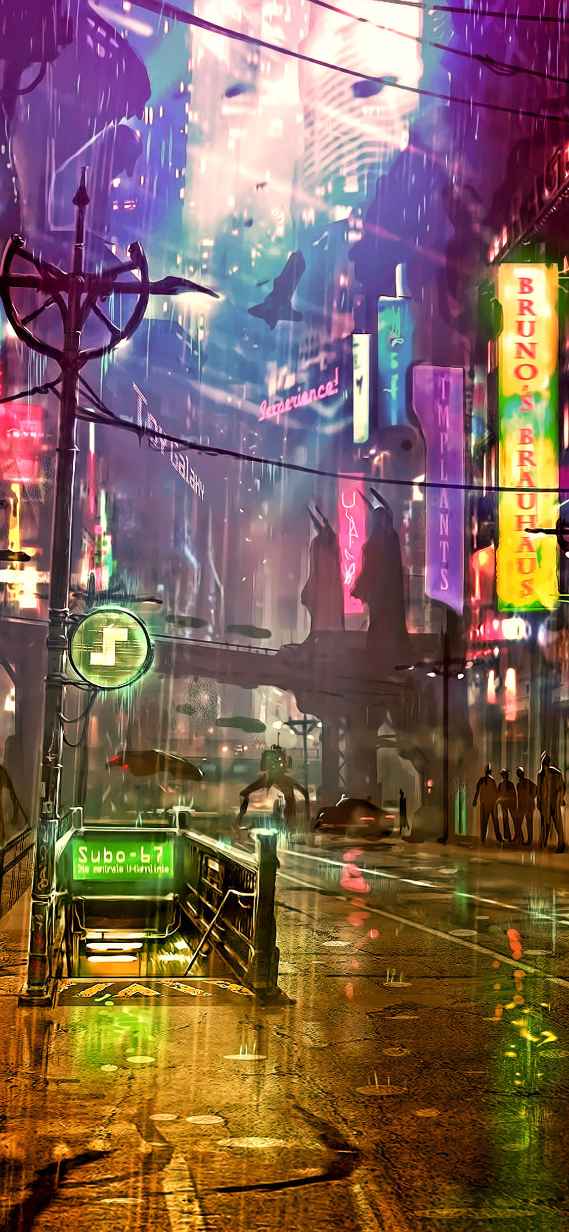Futuristic City, cyberpunk, iPhone X, Full HD Phone Wallpaper