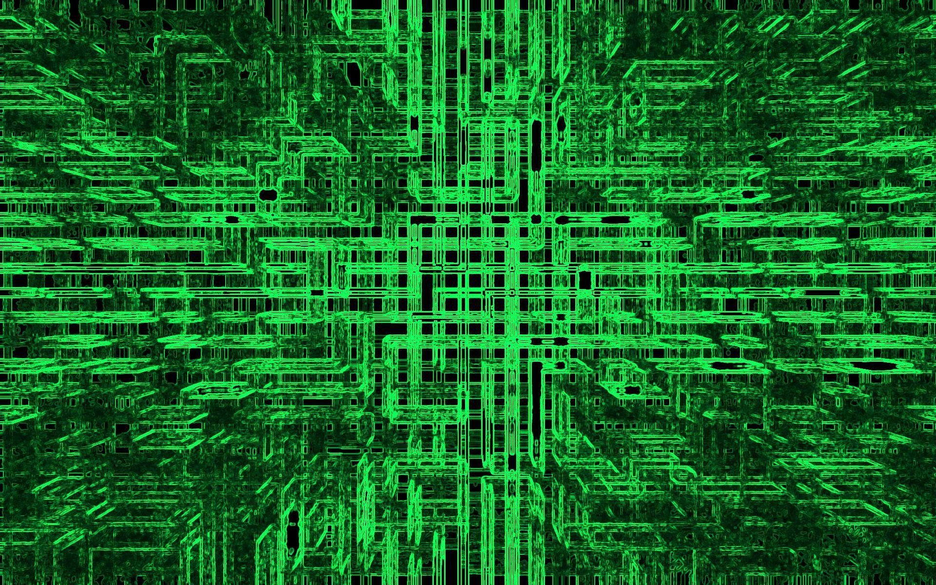 futuristic desktop, green wires, vibrant green digital circuitry, Full HD Desktop Wallpaper