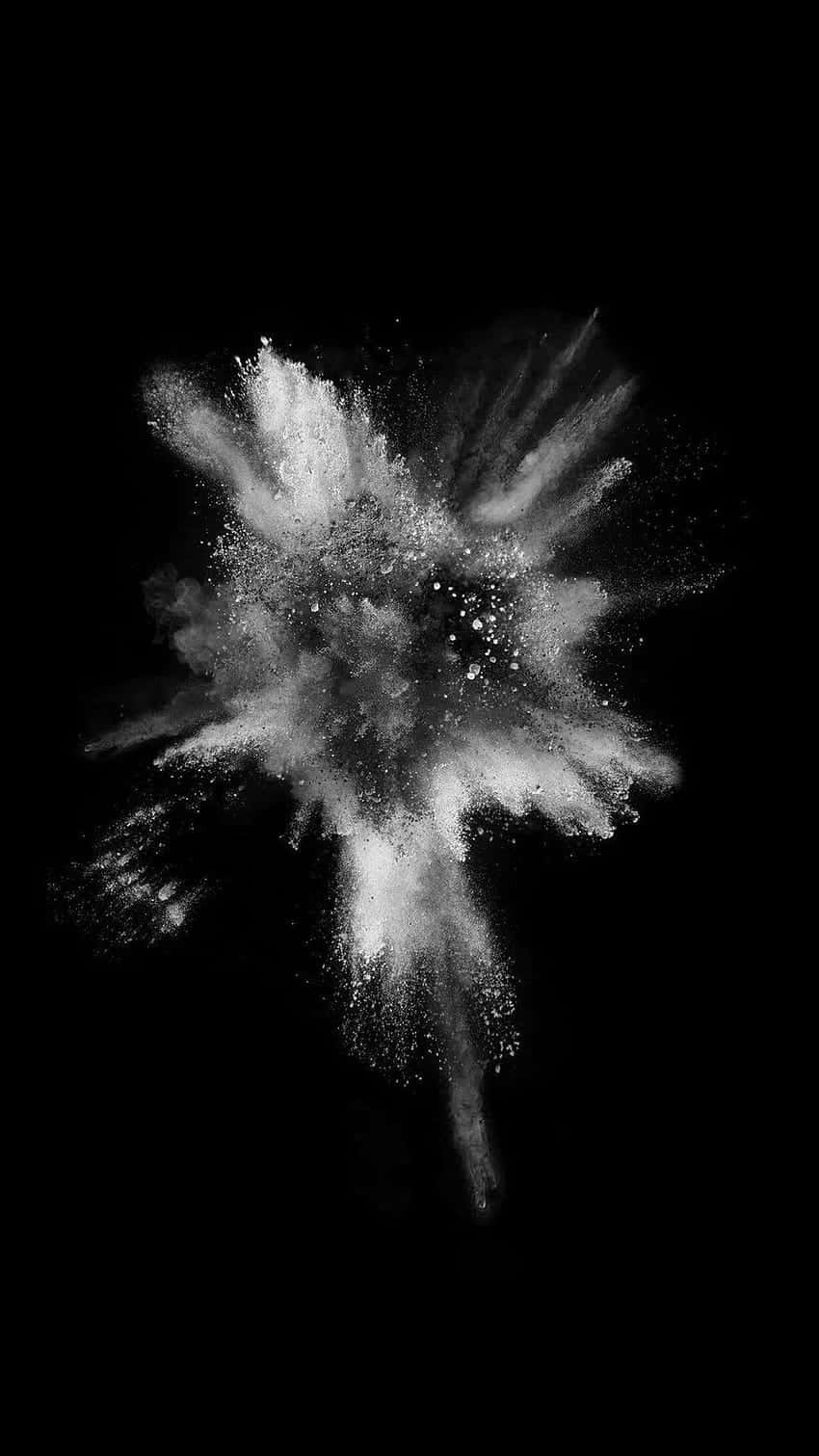 black and white space, pure black background, white powder, HD Phone Wallpaper