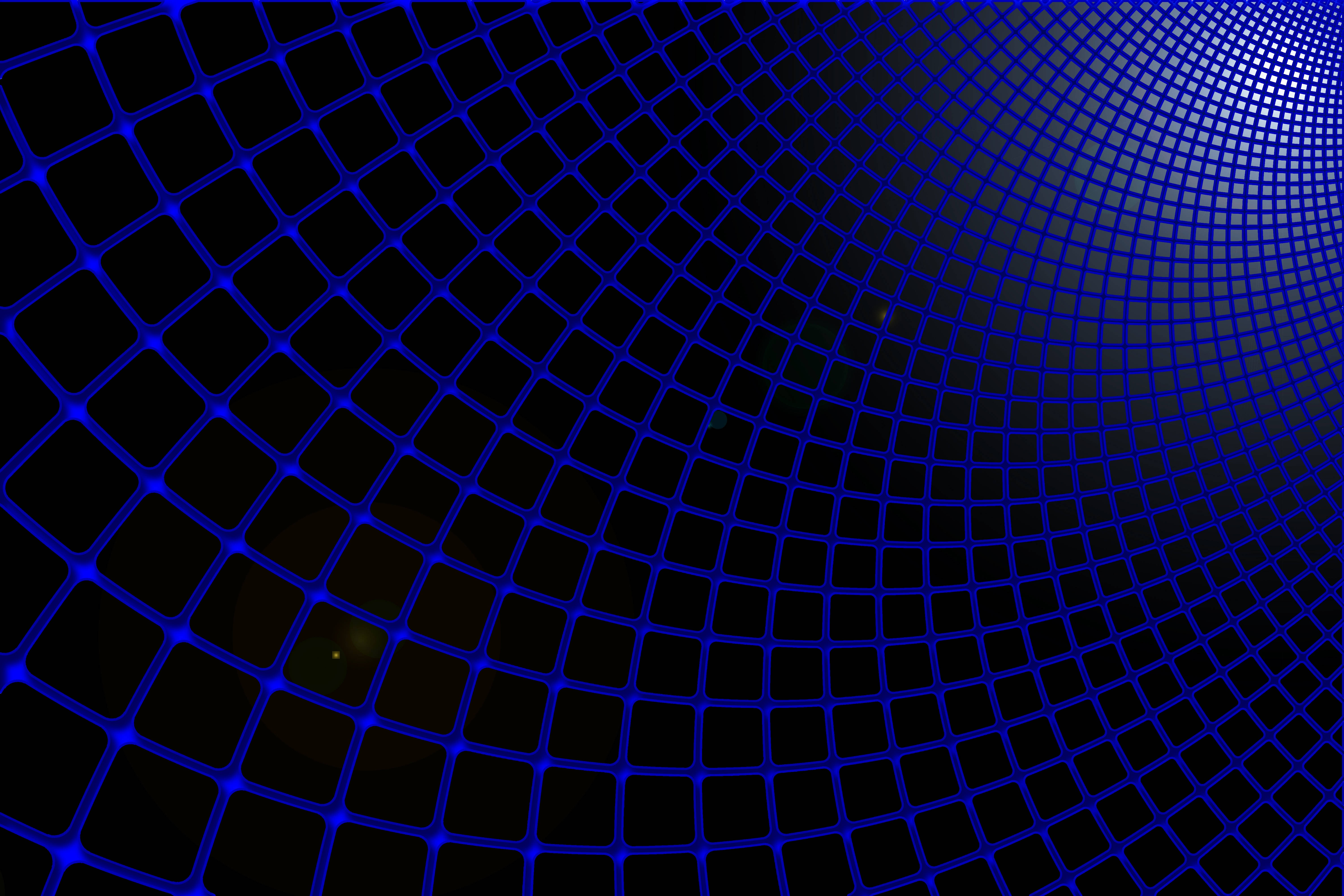 blue grid, black background, hypnotic tunnel effect, 5K Desktop Wallpaper