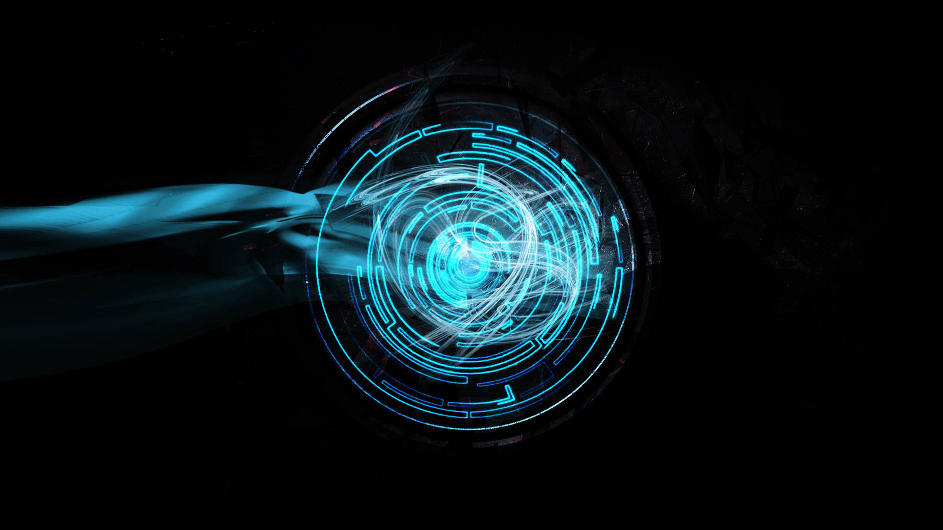 glowing blue, futuristic circular interface, pulses with energy, Full HD Desktop Wallpaper