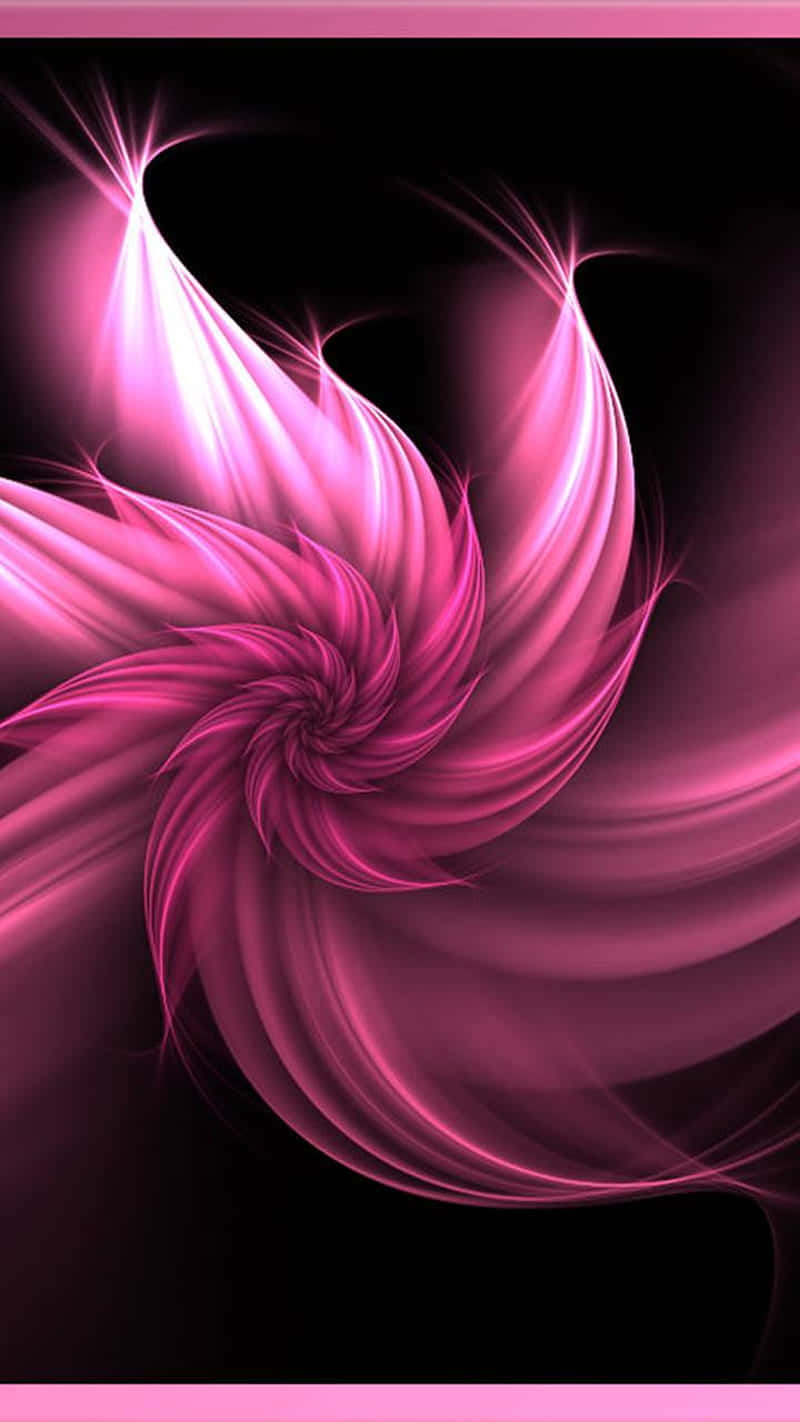 fuzzy, pink flower, fractal spiral, HD Phone Wallpaper