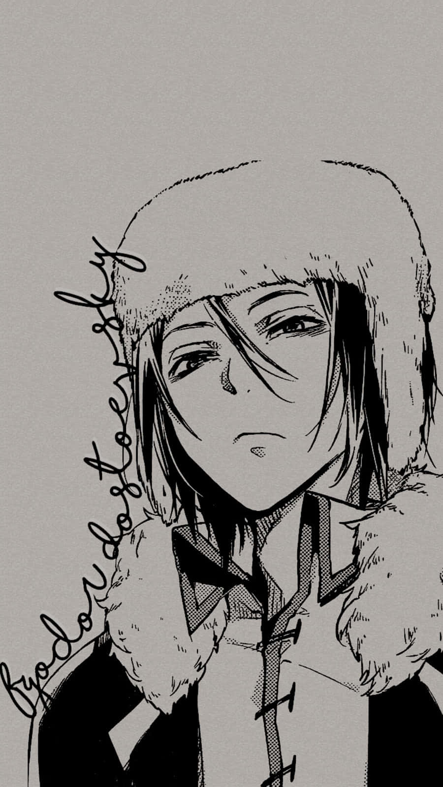 Fyodor Dostoevsky, monochrome, anime character, HD Phone Wallpaper