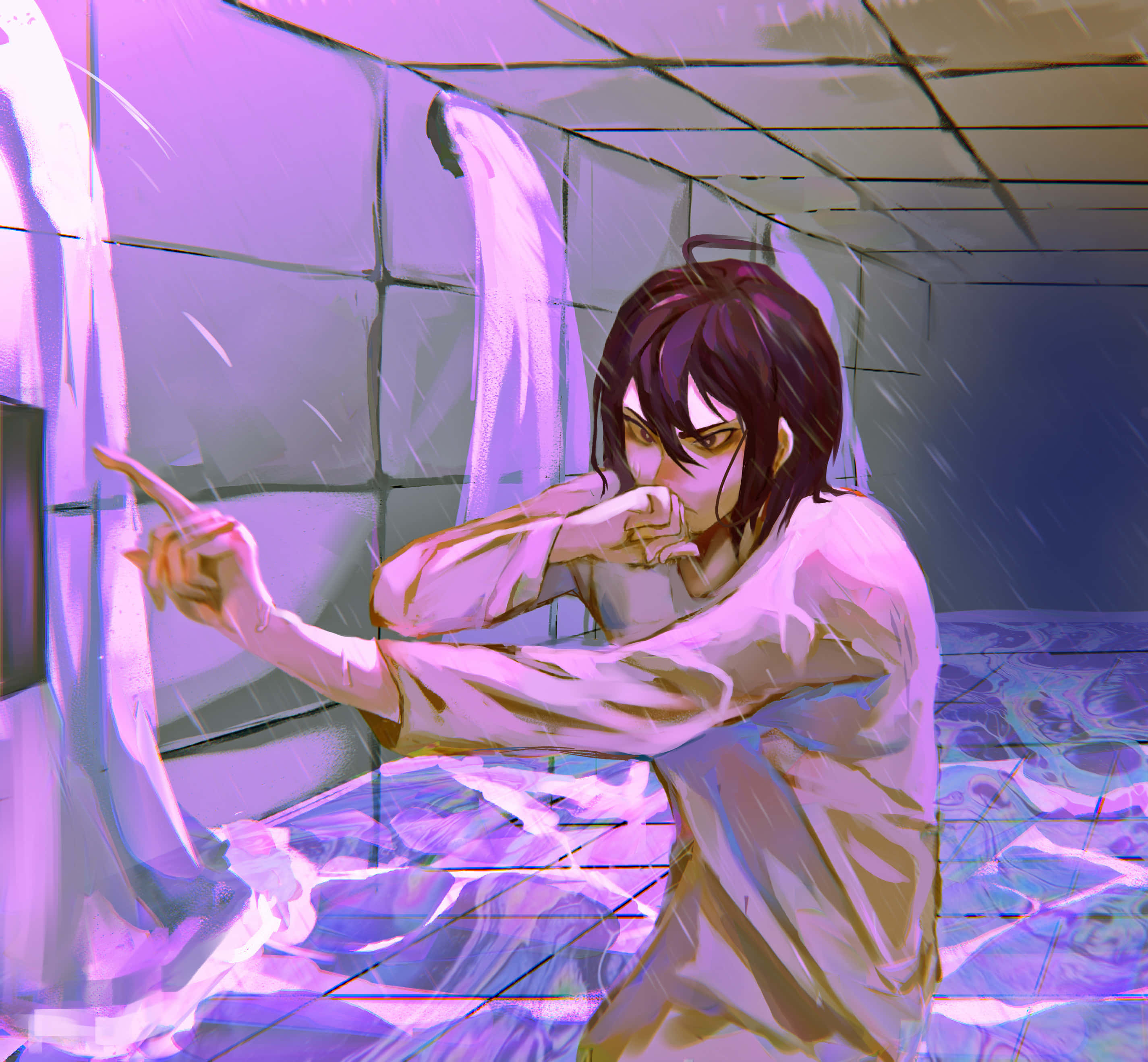Fyodor Dostoevsky, anime girl, white shirt, 2K Desktop Wallpaper