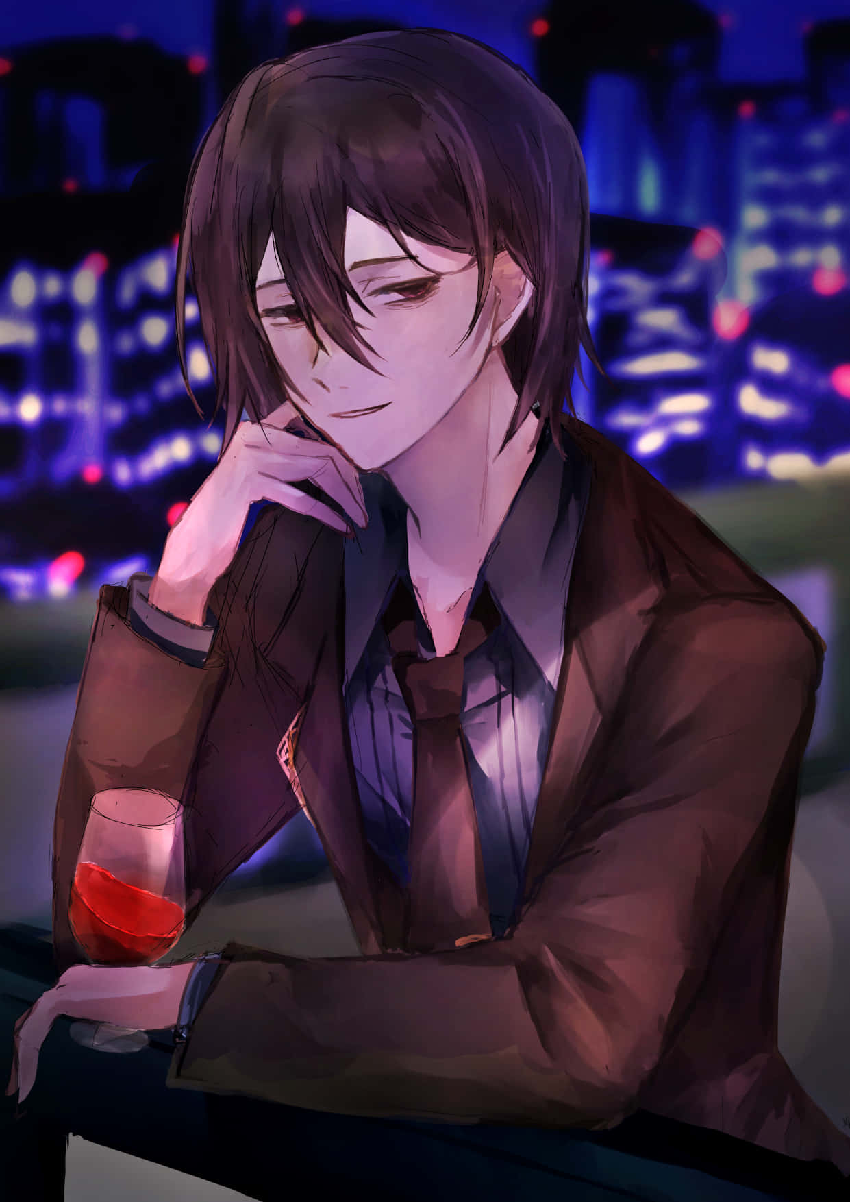 Fyodor Dostoevsky, neon cityscape, night, HD Phone Wallpaper
