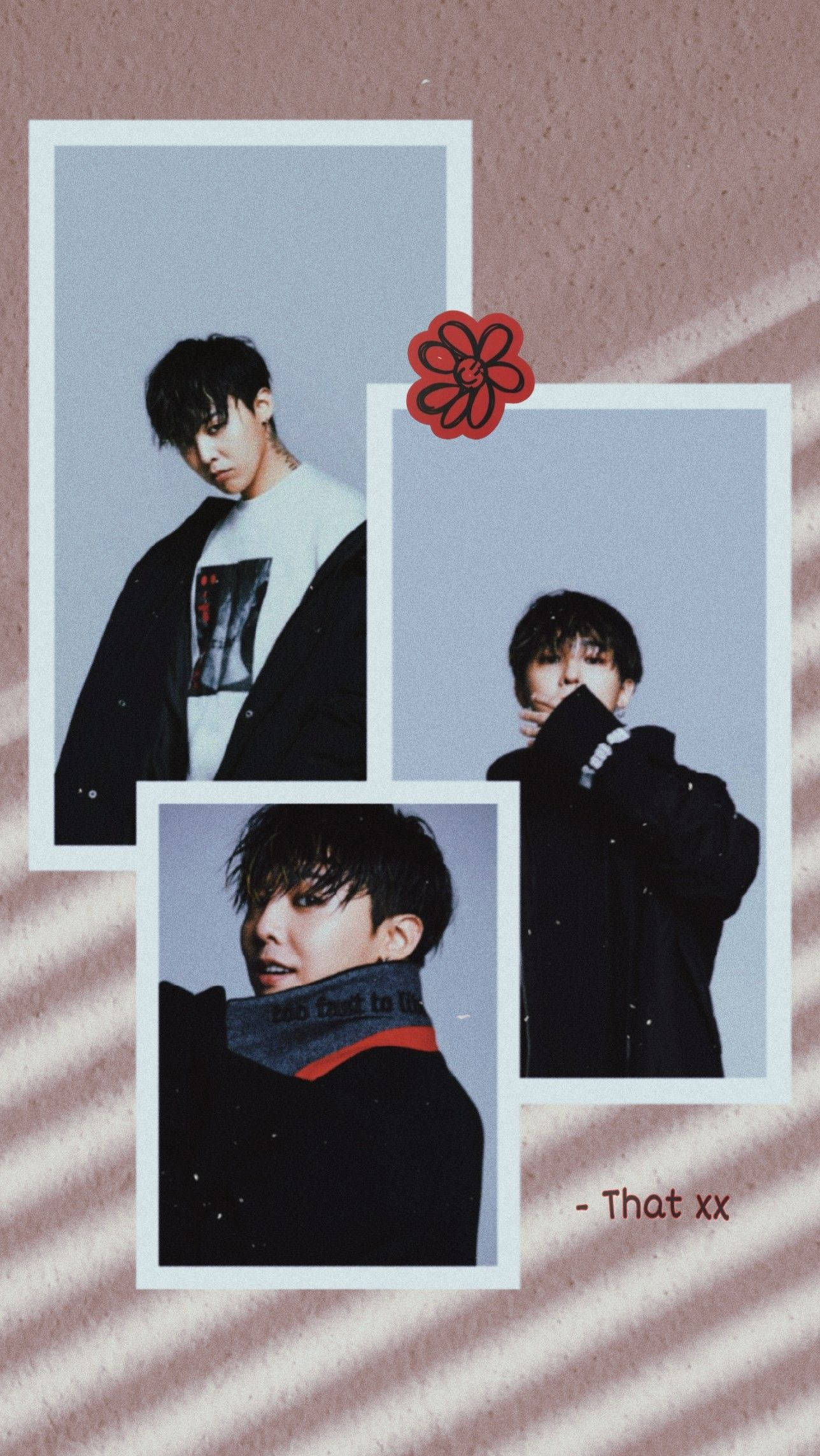 G-dragon, polaroid-style photos, dark clothing, Full HD Phone Wallpaper