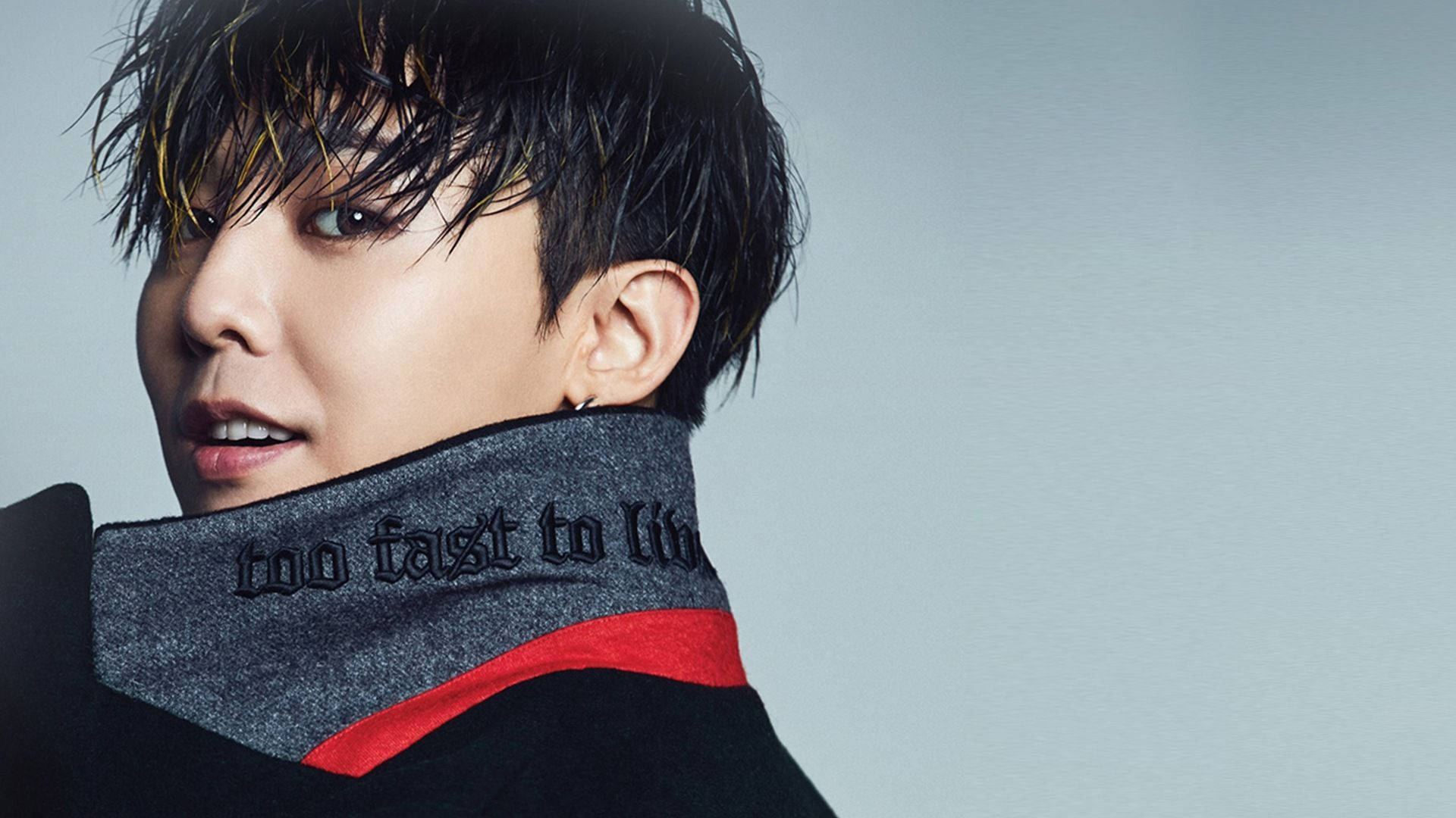 G-dragon, yellow streaks, high-collared black coat, Full HD Desktop Wallpaper