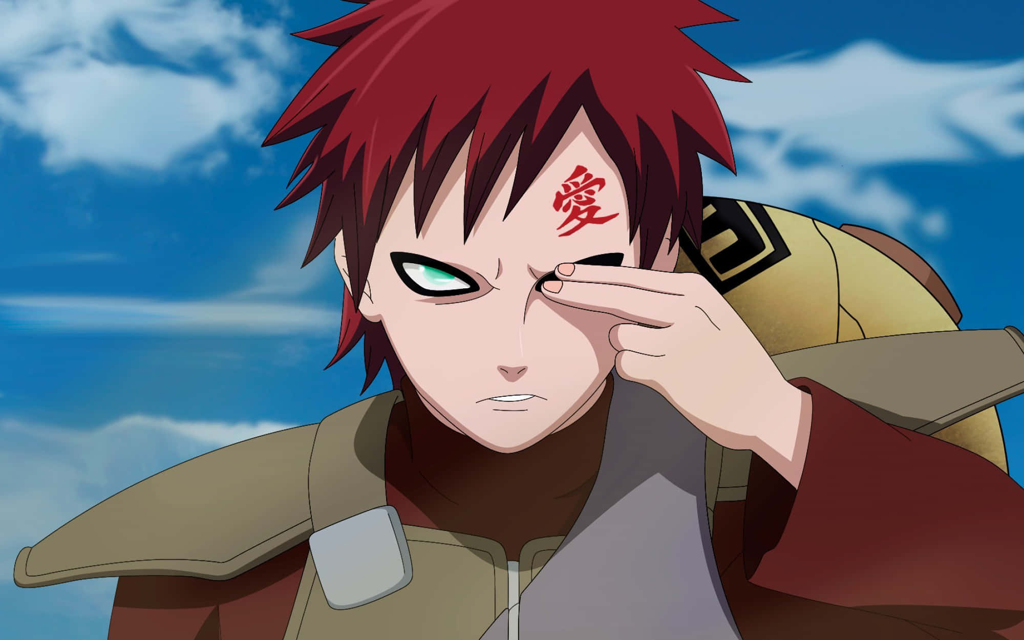 Gaara, Naruto Anime, forehead seal, Full HD Desktop Wallpaper