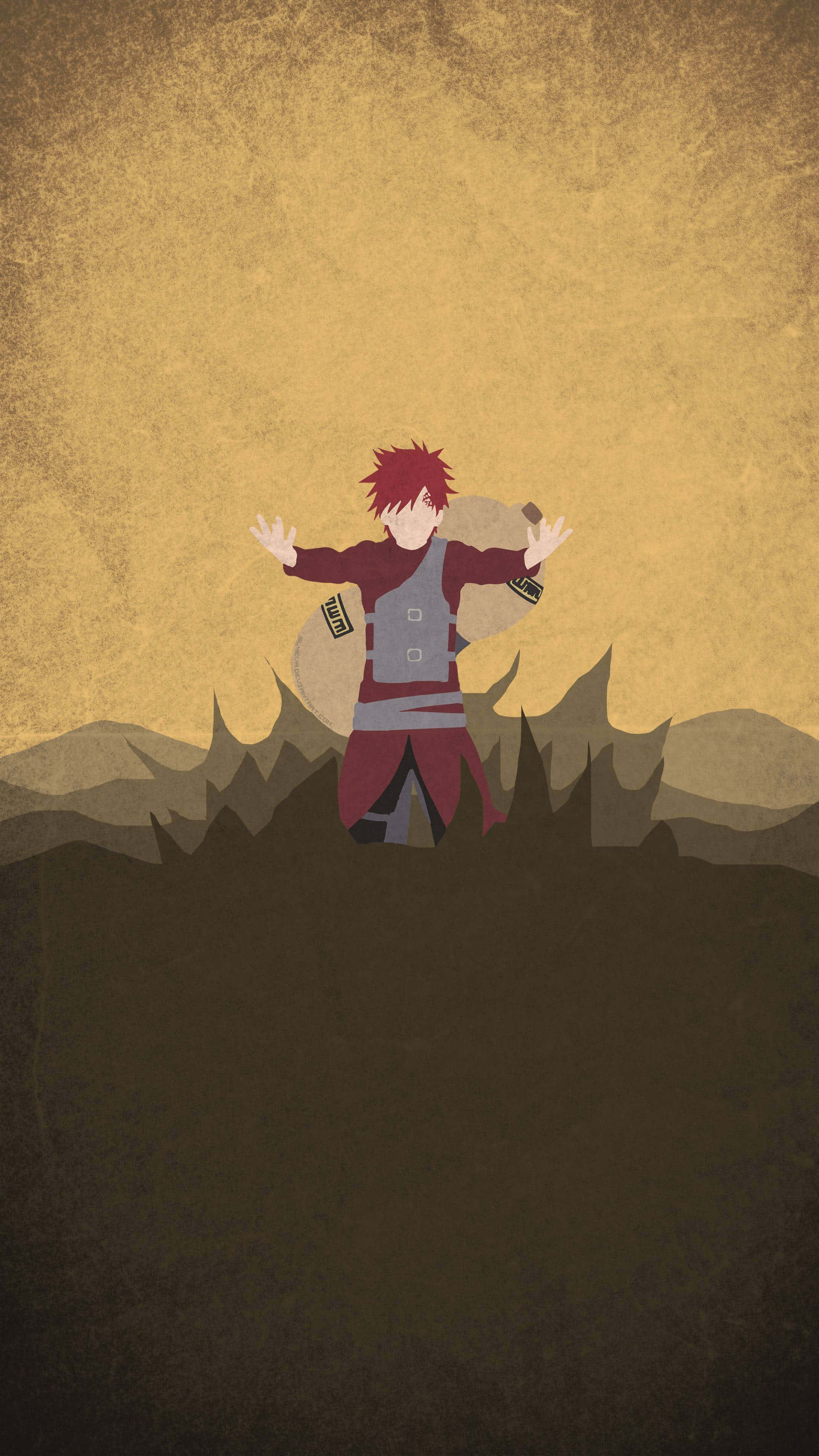 Gaara, Naruto Anime, red hair, 4K Phone Wallpaper