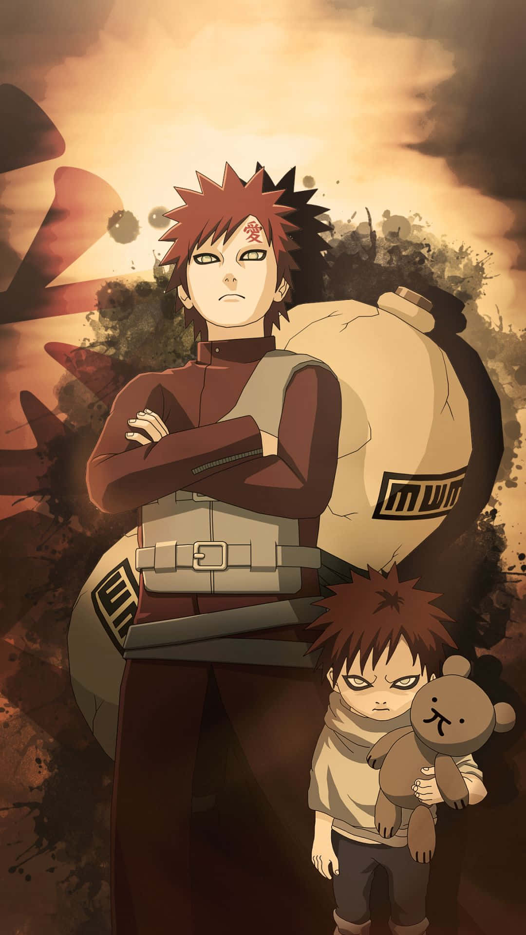 Gaara, Naruto Anime, red spiky hair, Full HD Phone Wallpaper