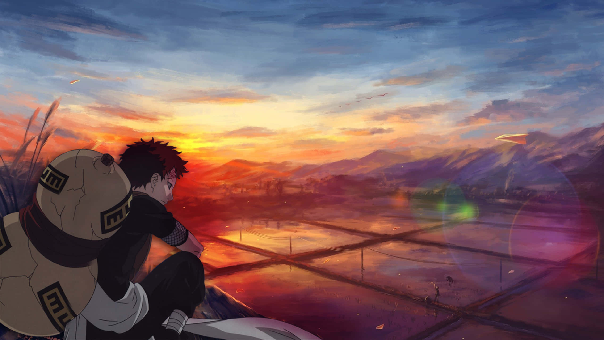 Gaara, Naruto Anime, Sunset, 2K Desktop Wallpaper
