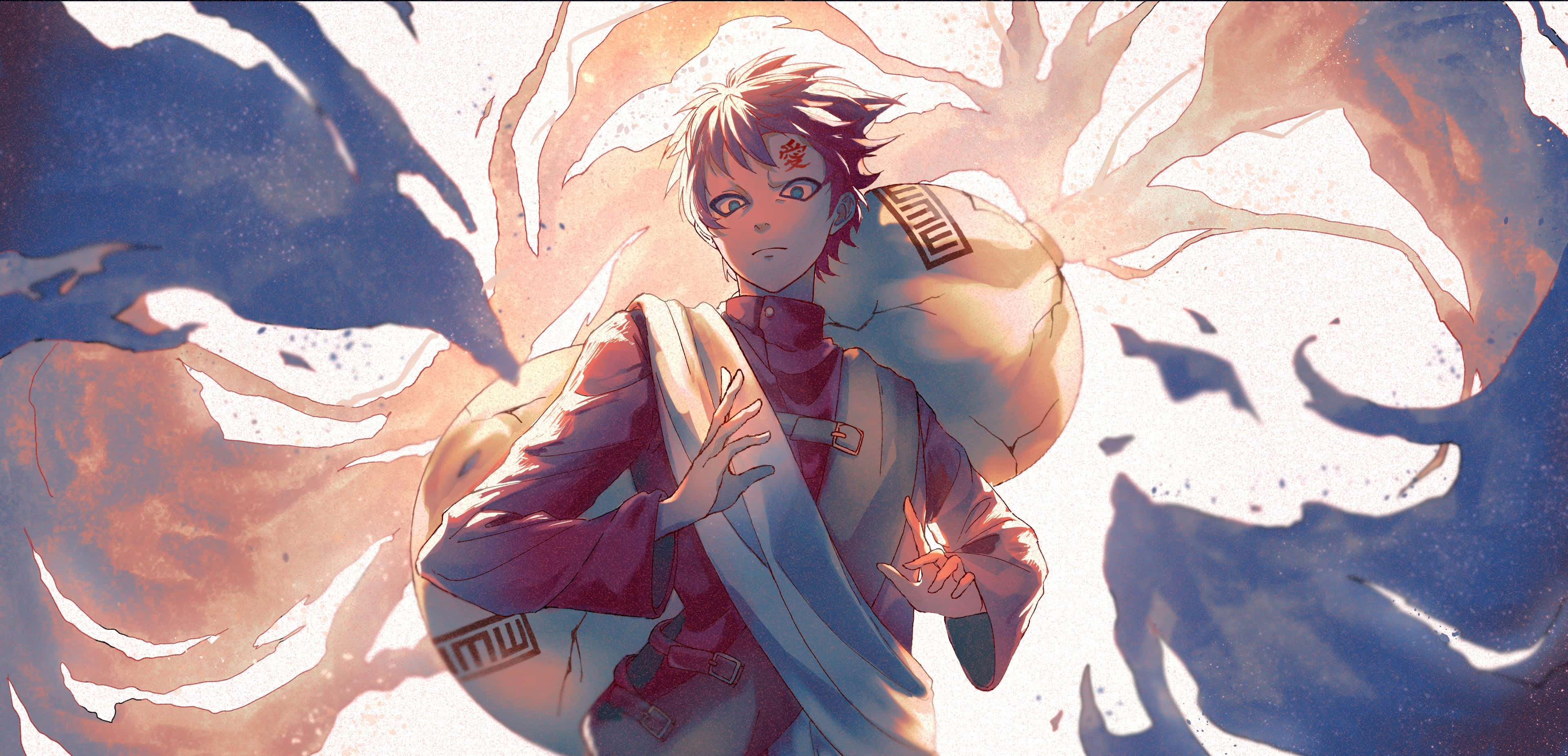 Gaara, Naruto Anime, red hair, 4K Desktop Wallpaper