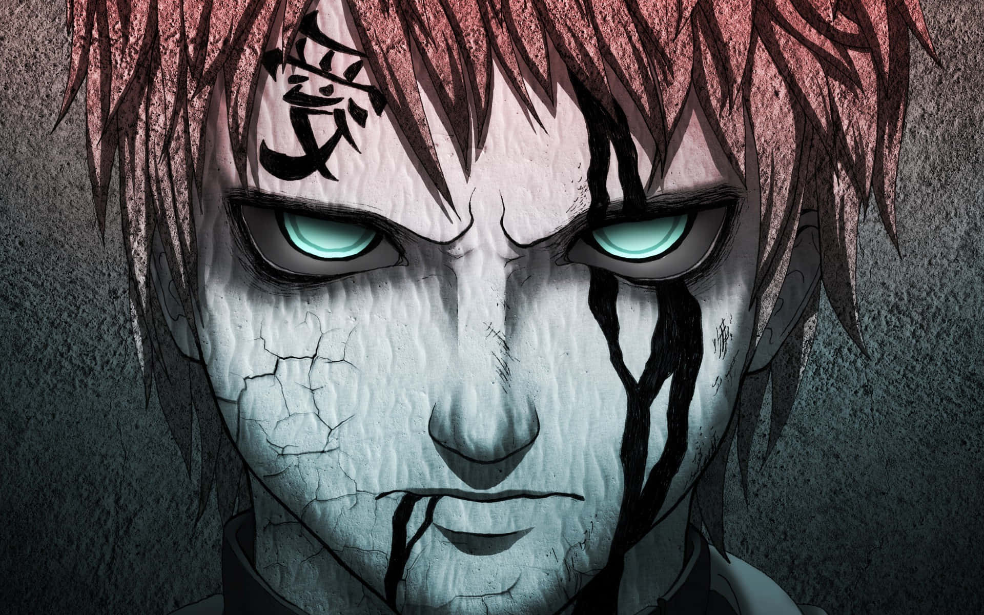 Gaara, Naruto Anime, cracked pale skin, Full HD Desktop Wallpaper