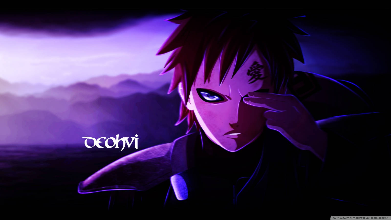 Gaara, Naruto, spiky red hair, HD Desktop Wallpaper