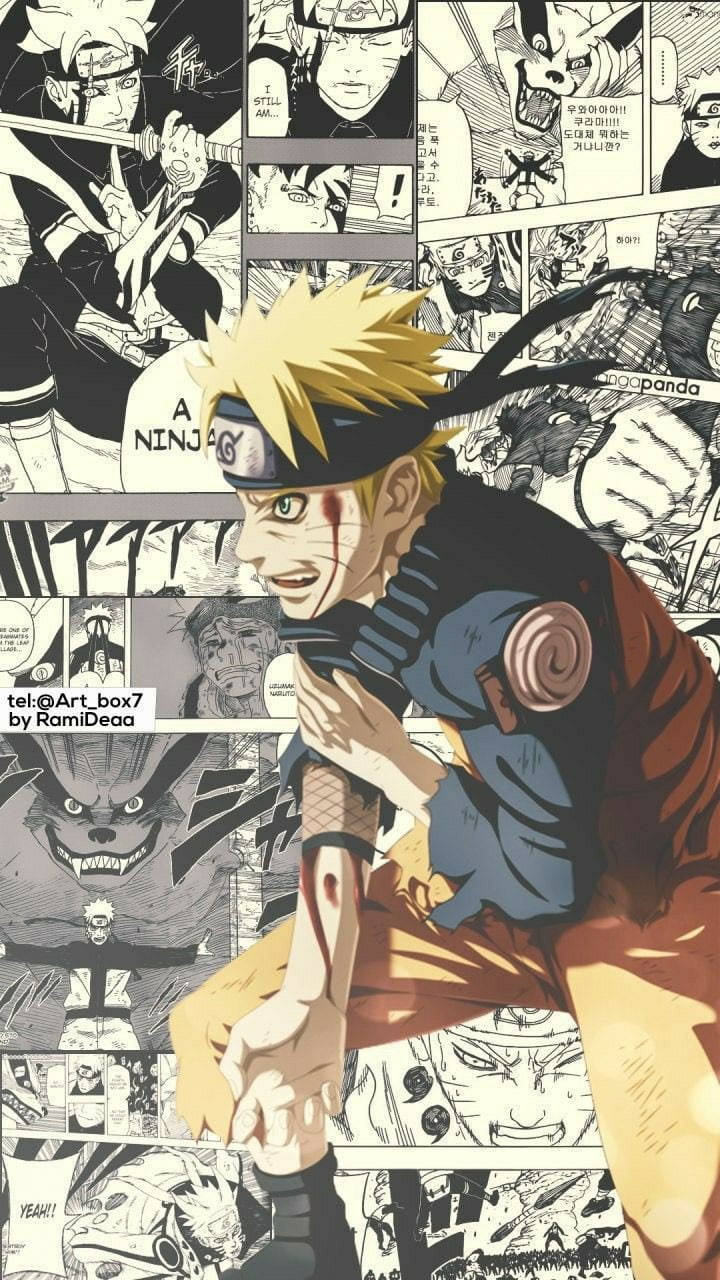 Naruto, bloody manga, spiky blonde hair, HD Phone Wallpaper