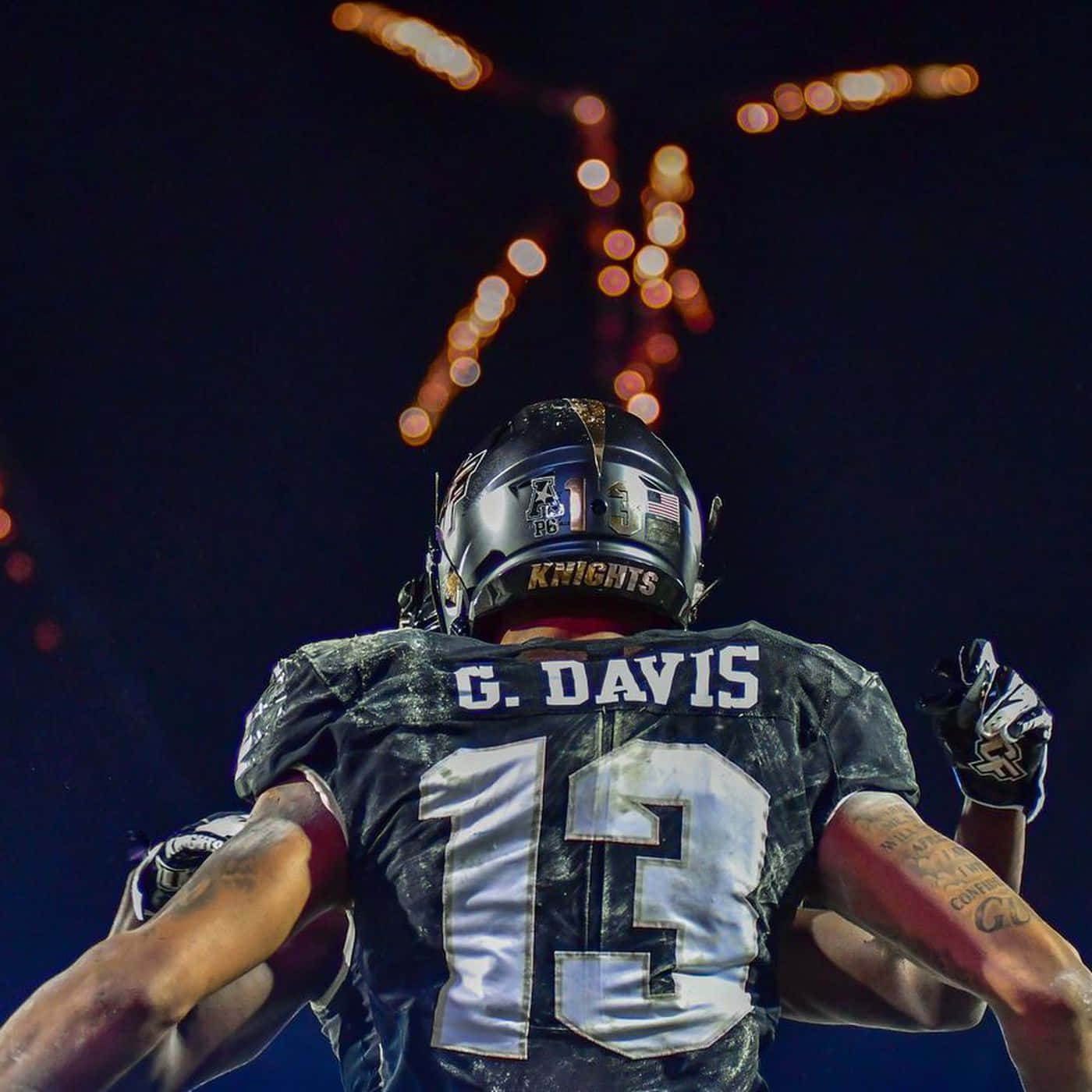Gabe Davis, black Knights jersey, number 13, HD Desktop Wallpaper