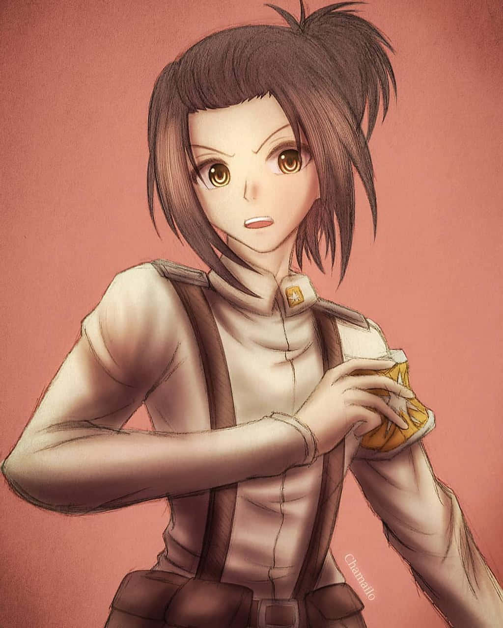 Gabi Braun, brown hair, determined eyes, HD Phone Wallpaper