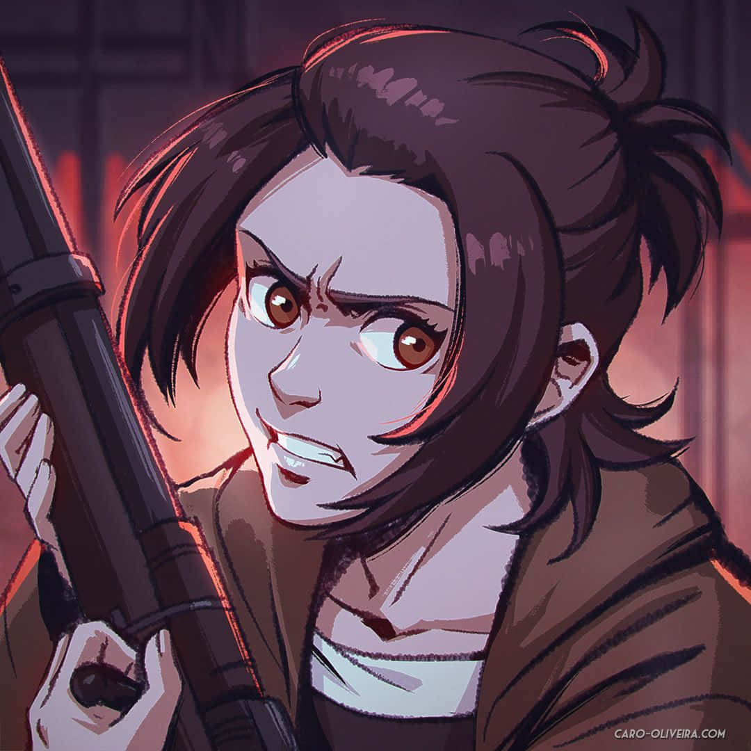 Gabi Braun, anime girl, fierce brown eyes, SD Desktop Wallpaper
